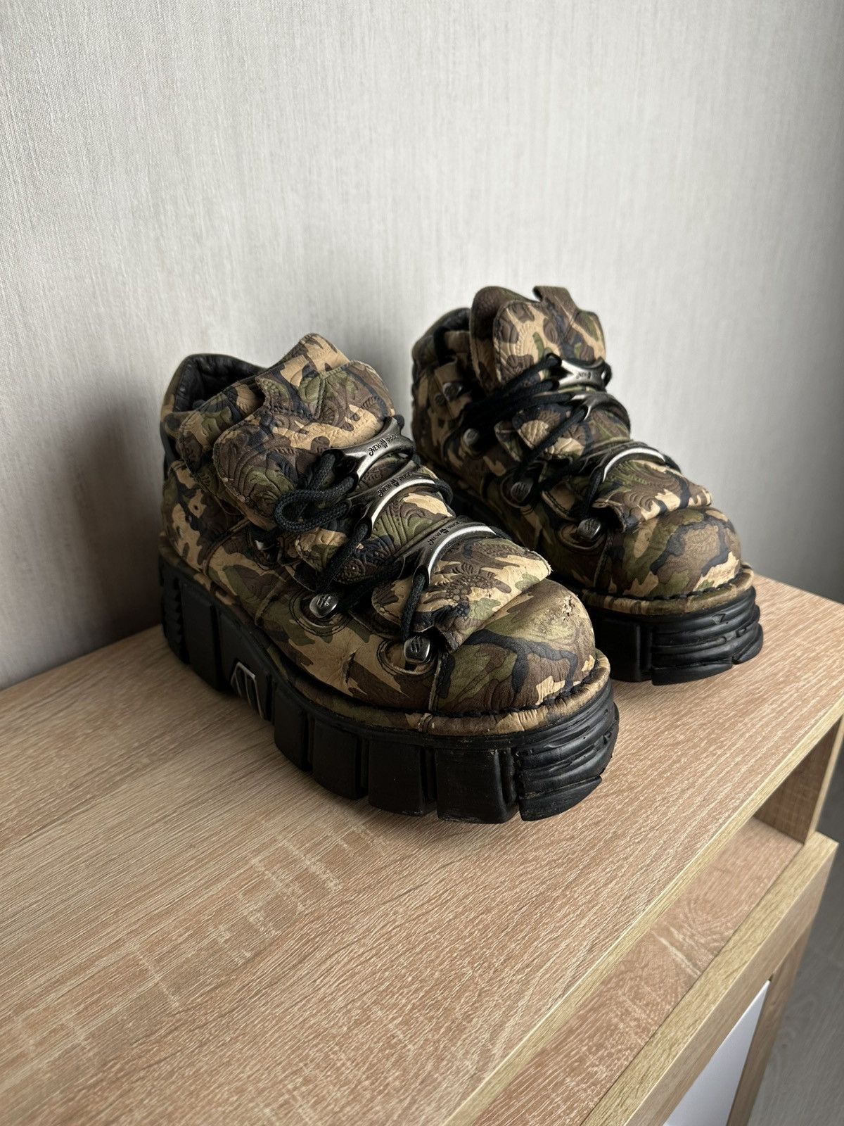 New Rock New Rock Camo Platform Boots - Rare Size US 9 / IT 39 - 1 Thumbnail