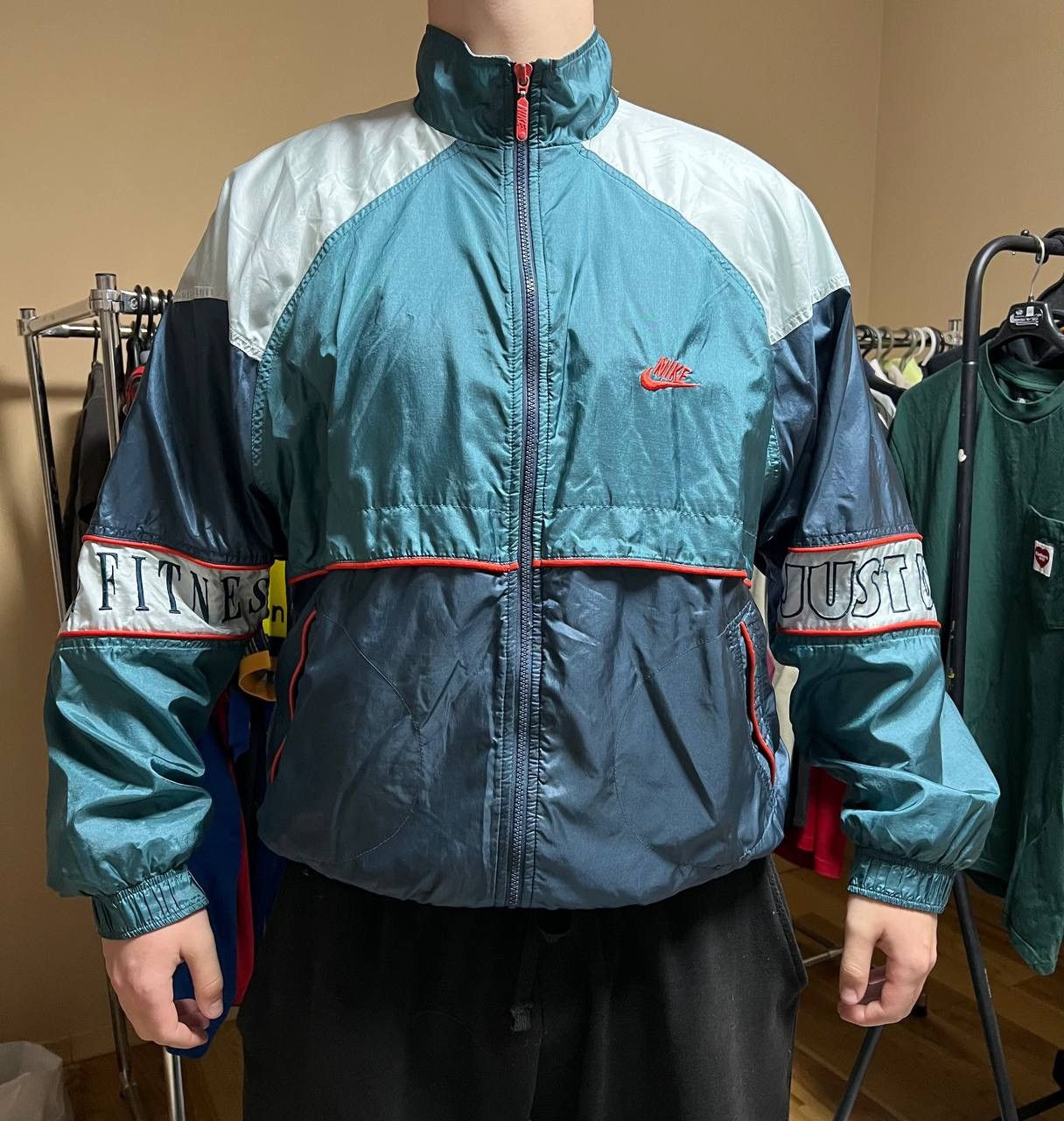 Nike Vintage Nike Just Do It Logo Light Nylon Track Jacket 90S Size US L / EU 52-54 / 3 - 15 Thumbnail