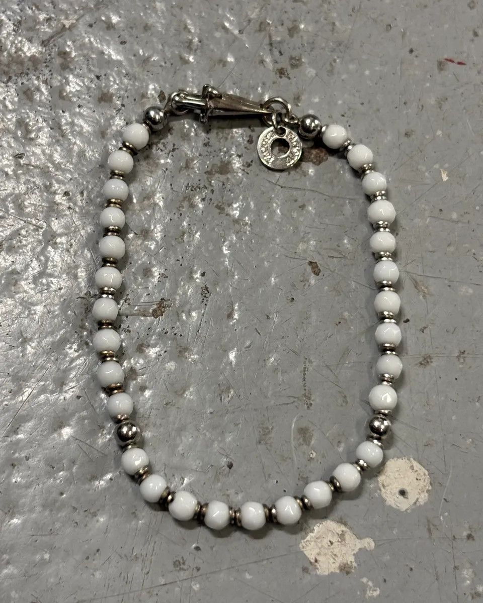 Vintage Cesare Paciotti White Pearl Silver Dagger Bracelet Size ONE SIZE - 1 Thumbnail
