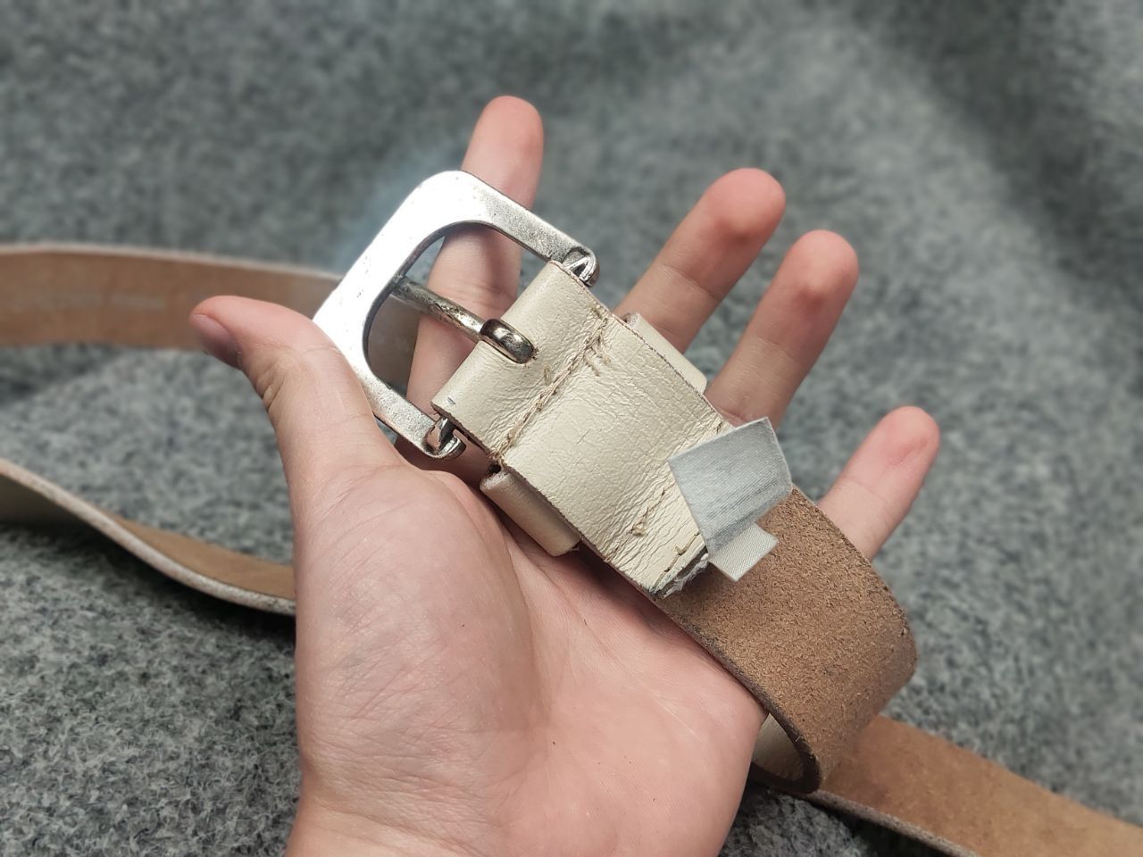 G-Star G Star raw Beige Leather Mini Logo Vintage Style Y2K Belt Size ONE SIZE - 12 Thumbnail