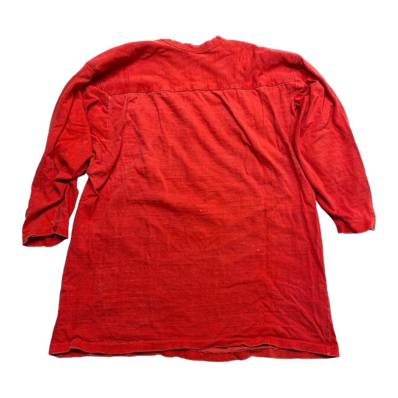 Vintage Vintage 70s 80s Red Raglan Distressed Tee Shirt Size US M / EU 48-50 / 2 - 3 Thumbnail