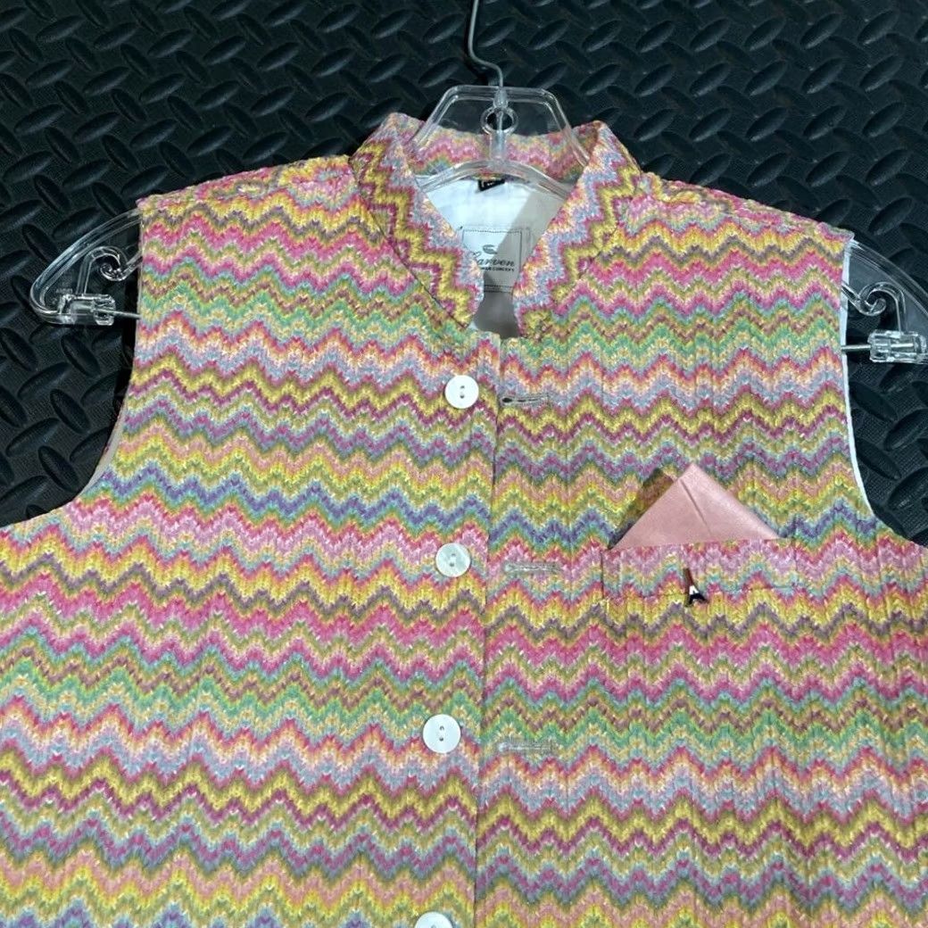 Carven Carven Designer Concept Vest Women's Size 10 Pastel Multi Color Chevron Pattern Size L / US 10 / IT 46 - 2 Thumbnail