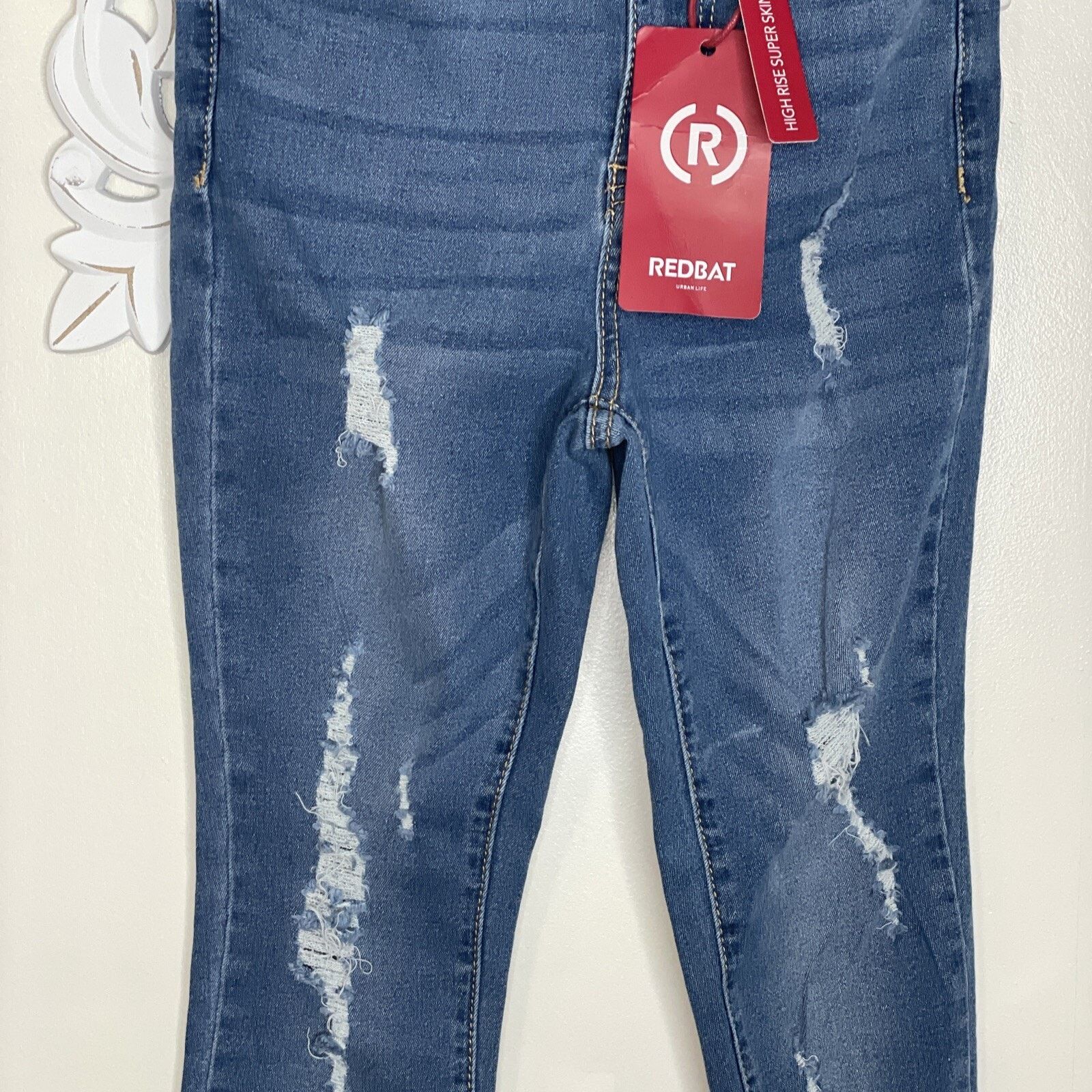 Other REDBAT 6 Blue Jeans Distressed Denim High Rise Skinny NWT Size 24" / US 00 / IT 34 - 5 Thumbnail