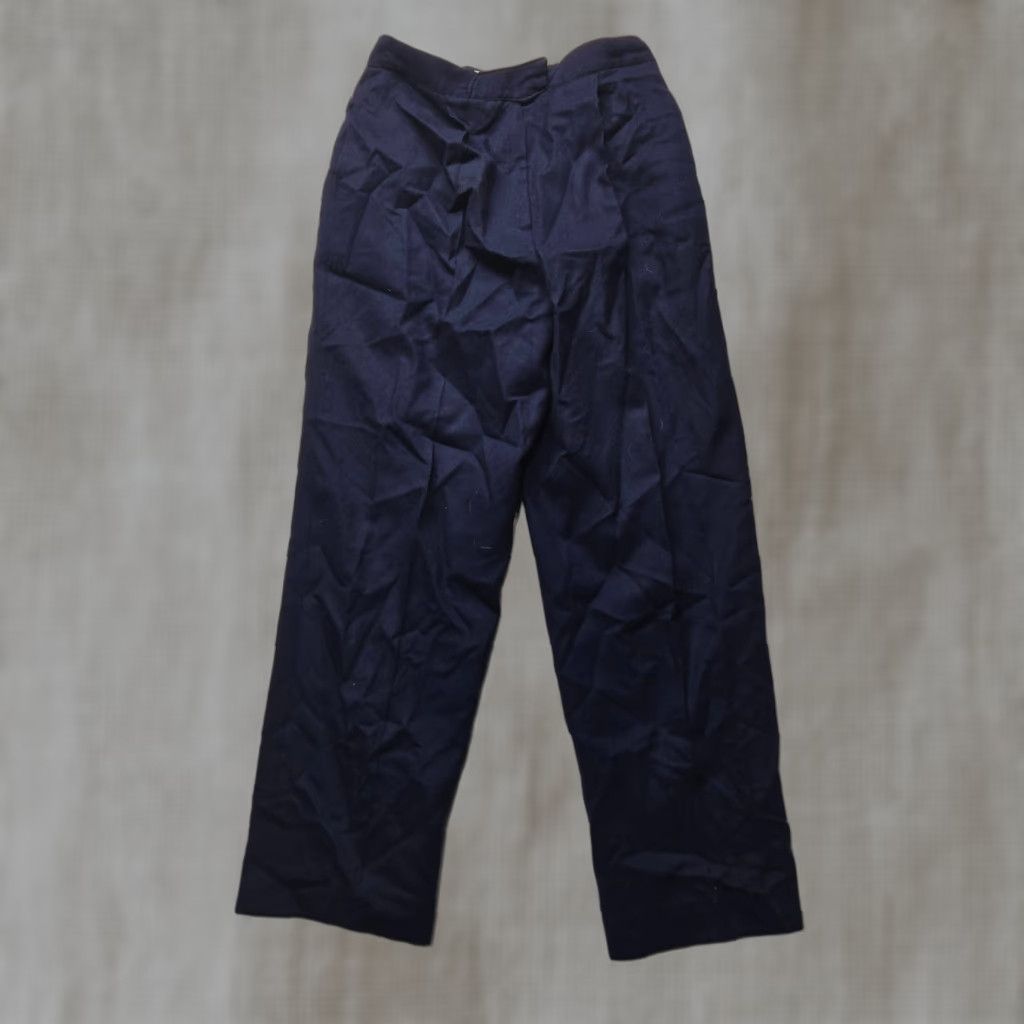 Lands' End Lands' End Pants Navy Blue 100% Wool Traditional Fit Women Size 6 Solid Front Chino Wool Pants Womens 90s Style, Casual, Regular Fit Size 28" / US 6 / IT 42 - 1 Thumbnail