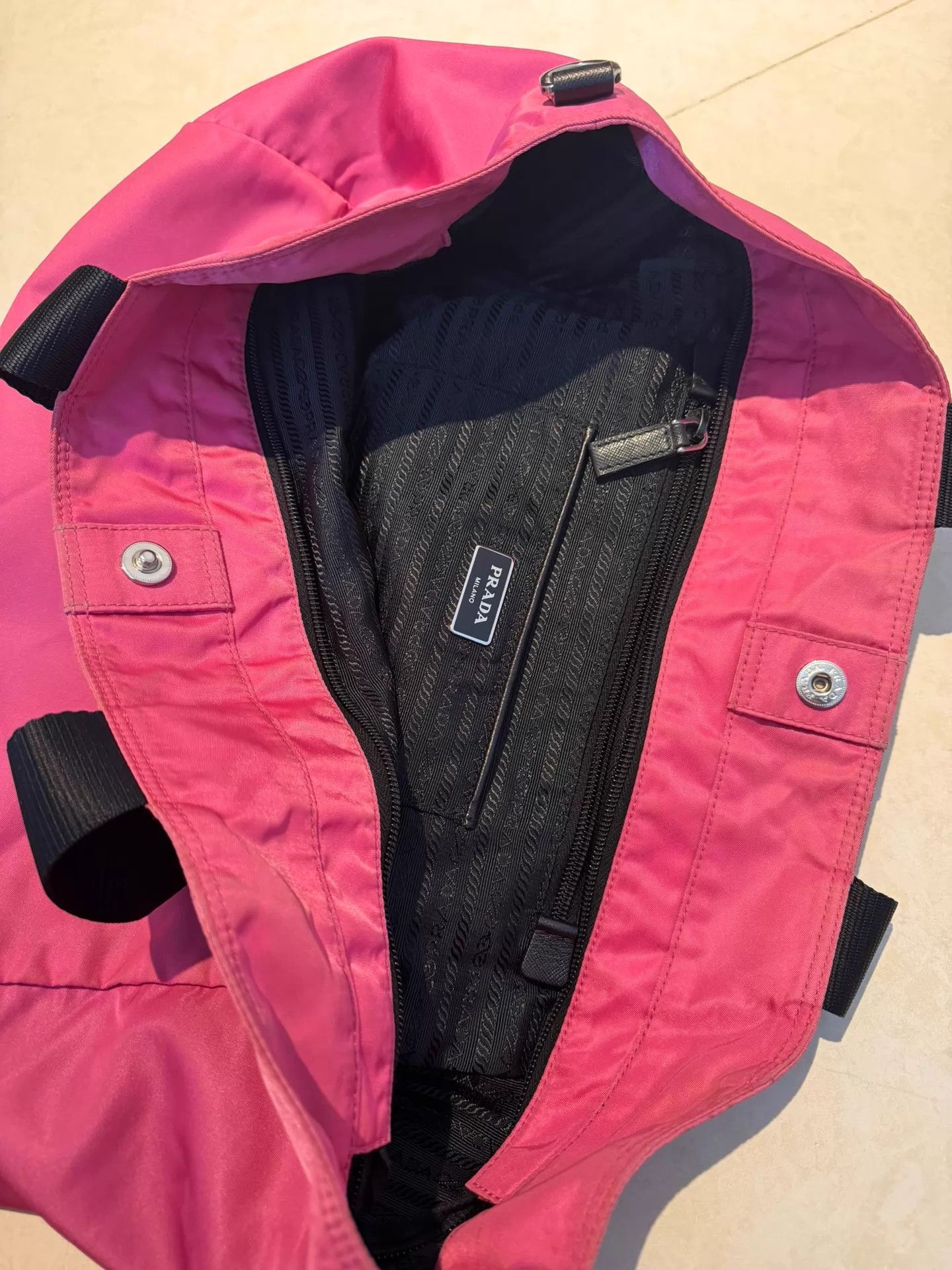 Prada Prada Sport Pink Logo Nylon Crossbody Unisex New w/ Flaws Size ONE SIZE - 3 Thumbnail