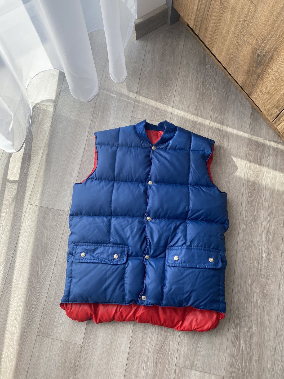 Vintage Vintage Down Puffer Vest Reversible 80s Big Country Size US L / EU 52-54 / 3 - 1 Thumbnail