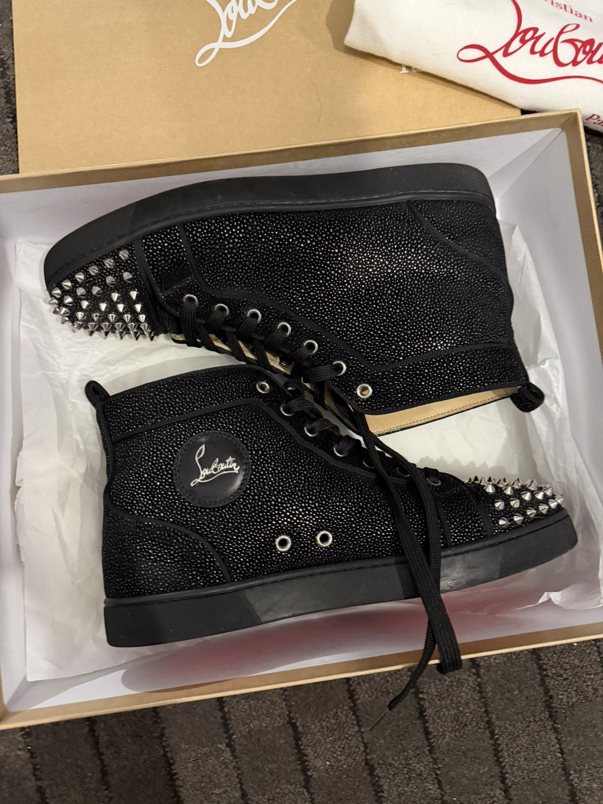 Christian Louboutin Christian Louboutin Lou Spikes Orlato Flat Suede Size US 10 / EU 43 - 1 Thumbnail