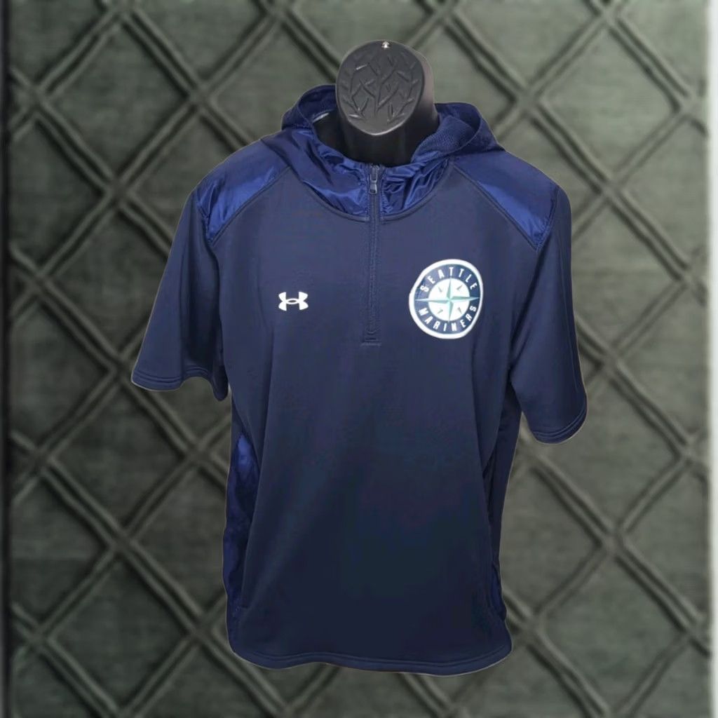Under Armour Under Armour Command Short Sleeve Hoodie Jacket Baseball Seattle Mariners Men XL blue logo 4 Zip Open pockets 1/4 Zip Used: No Size US XL / EU 56 / 4 - 1 Thumbnail