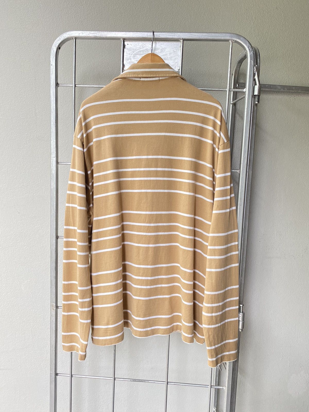 Ermenegildo Zegna Ermenegildo Zegna Camel Stripe Polo Shirt Size US L / EU 52-54 / 3 - 2 Thumbnail