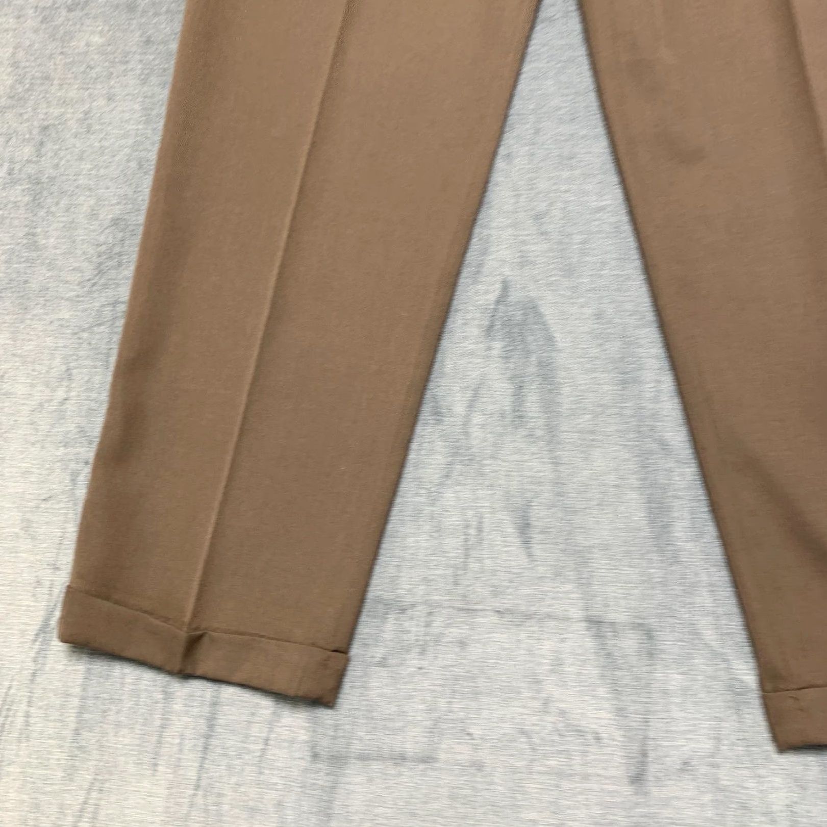 Vintage VINTAGE City Streets Dress Pants 34x35 Brown Pleated Front Cuffed Hem Career Formal Size US 34 / EU 50 - 3 Thumbnail