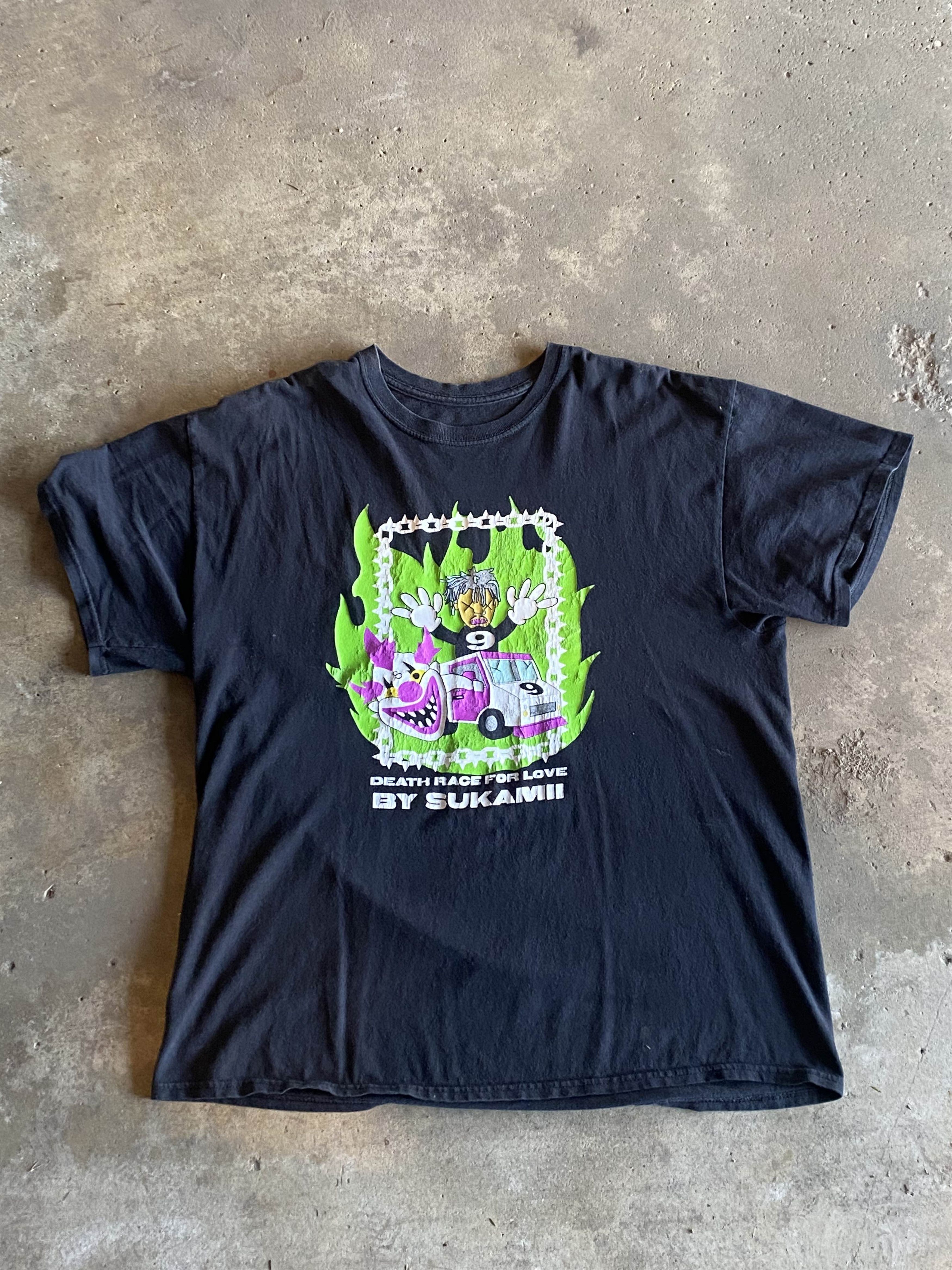 image of 999 Club x Sukamii Juice Wrld Sukamii Death Race For Love Black Tee, Men's (Size XL)