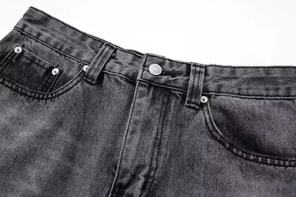 Japanese Brand Black Washed Damage Baggy jeans Size US 32 / EU 48 - 6 Thumbnail