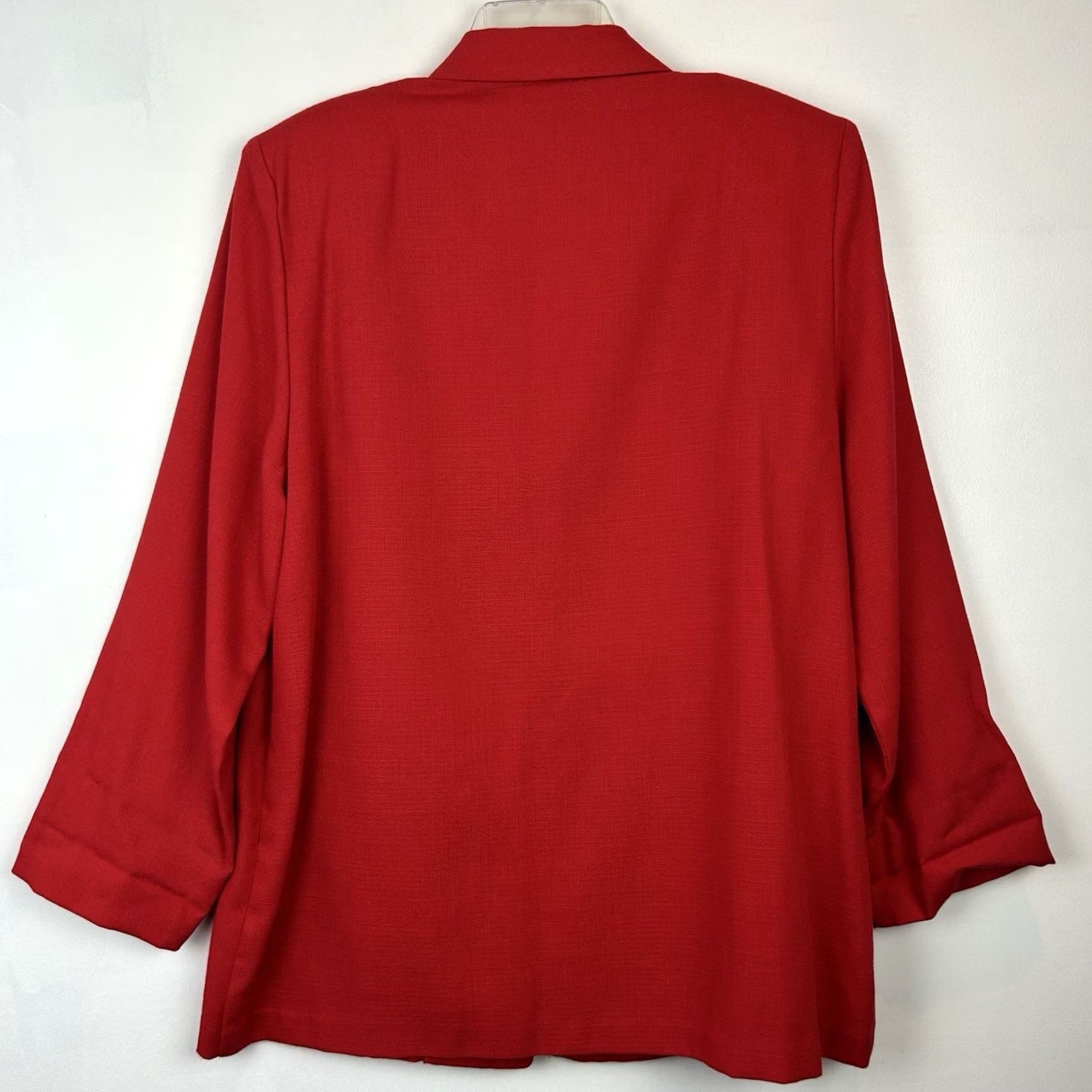 Vintage VINTAGE Red 1 Button Blazer Jacket Womens 16 Retro Holiday Office Career Size XXL / US 16-18 / IT 52-54 - 2 Thumbnail