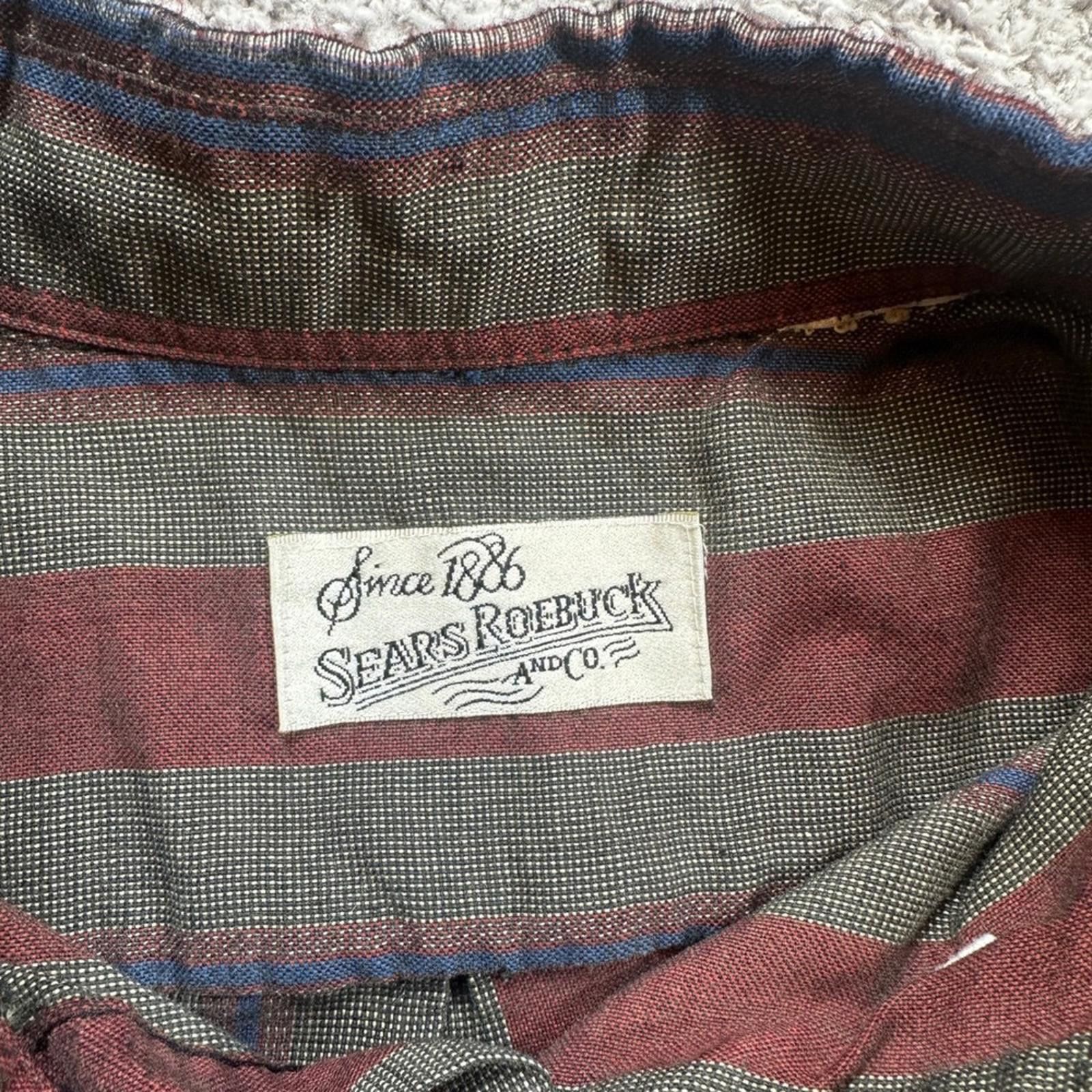 Other Vintage Sears Roebuck and Co Mens Striped Button Down Shirt Size US L / EU 52-54 / 3 - 4 Thumbnail