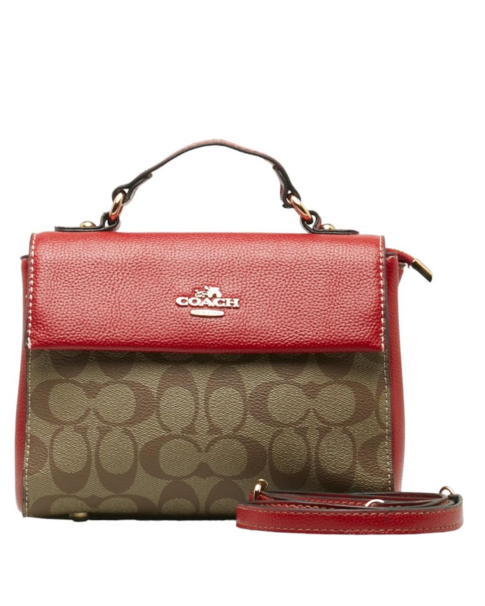 image of Signature Coach Brown Handbag In Ab Condition, Women's