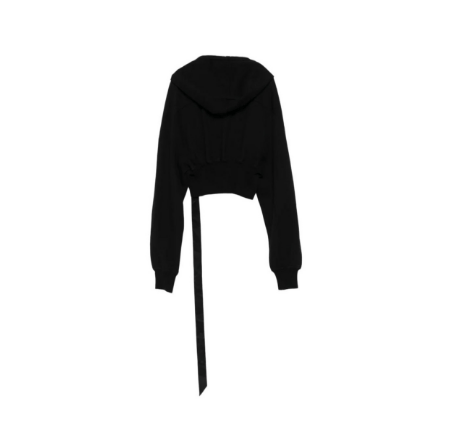 Rick Owens Rick Owens Black Cropped Zip-Up Hoodie Size M / US 6-8 / IT 42-44 - 2 Thumbnail