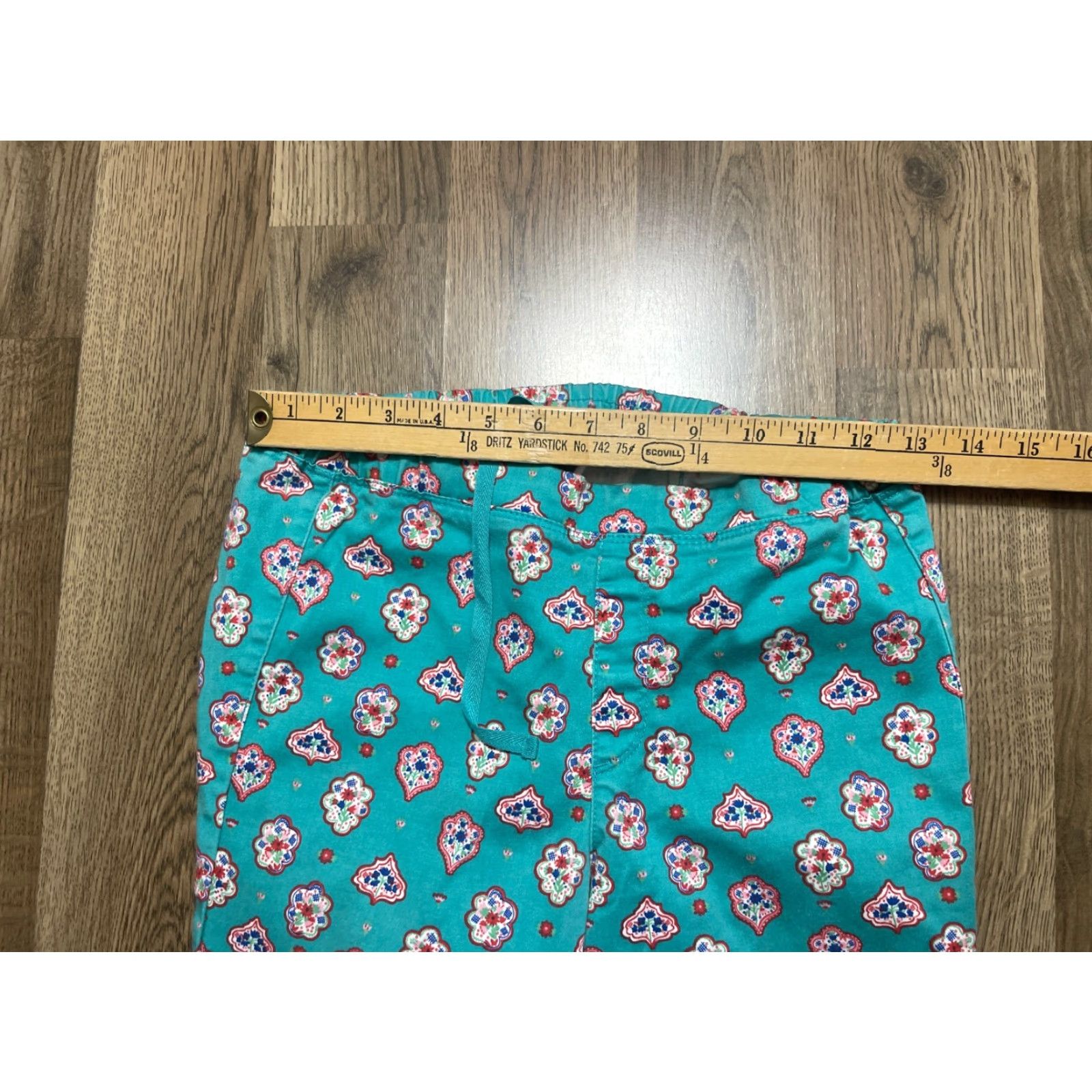 Uniqlo Uniqlo Pants Women's 12 Blue Pink Pull On Tie Waist Flat Front Ankle Straight Casual Dry Clean? (No, keep original): Size 34" / US 12 / IT 48 - 7 Thumbnail