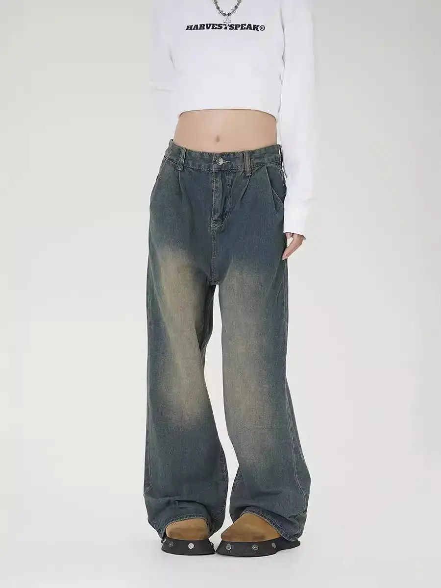 Japanese Brand Retro loose high street wide leg jeans Size US 32 / EU 48 - 6 Thumbnail