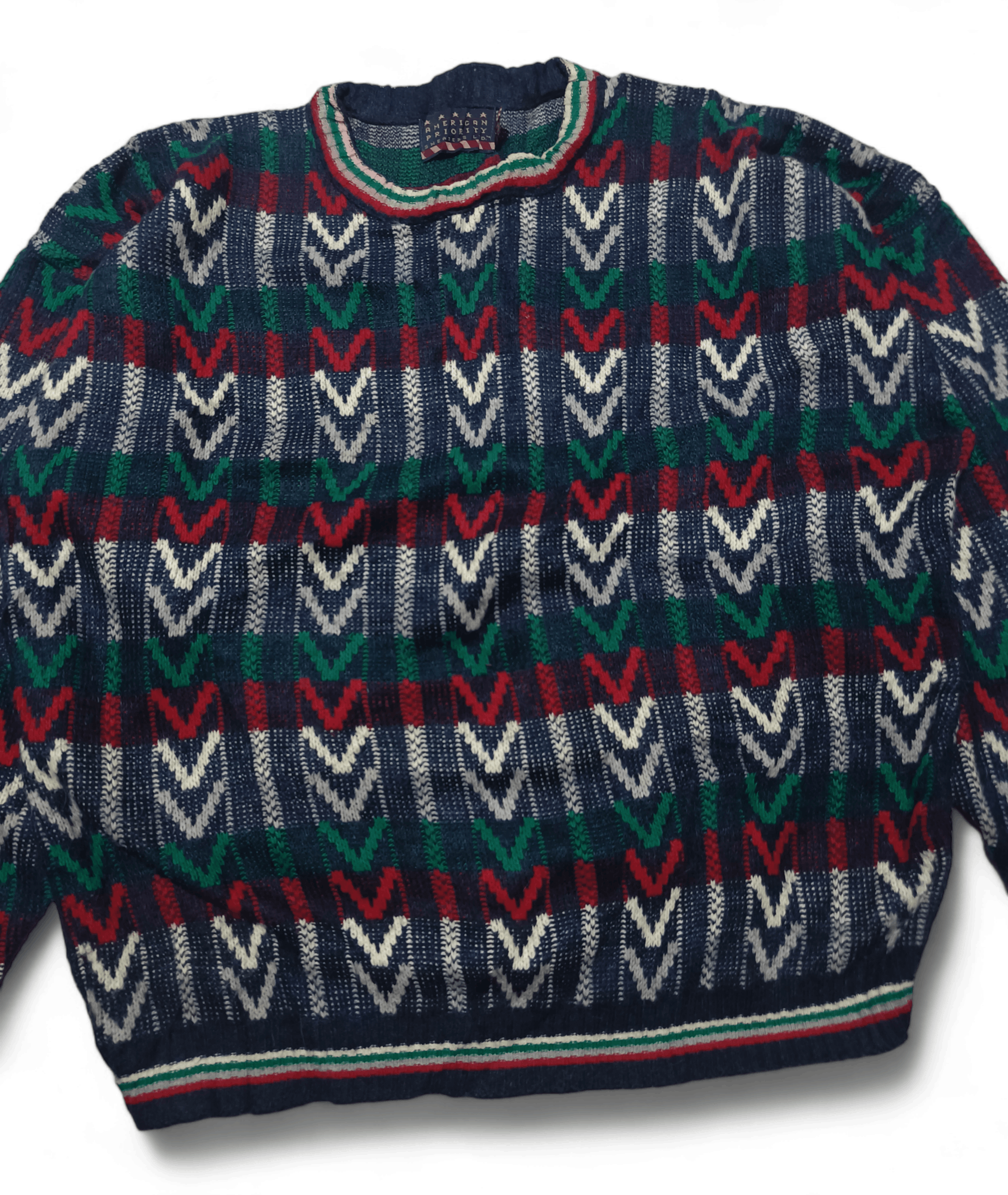 Other Vintage 80s AMERICAN PRIORITY Ethnic Striped Knit Sweater Size US XL / EU 56 / 4 - 3 Thumbnail