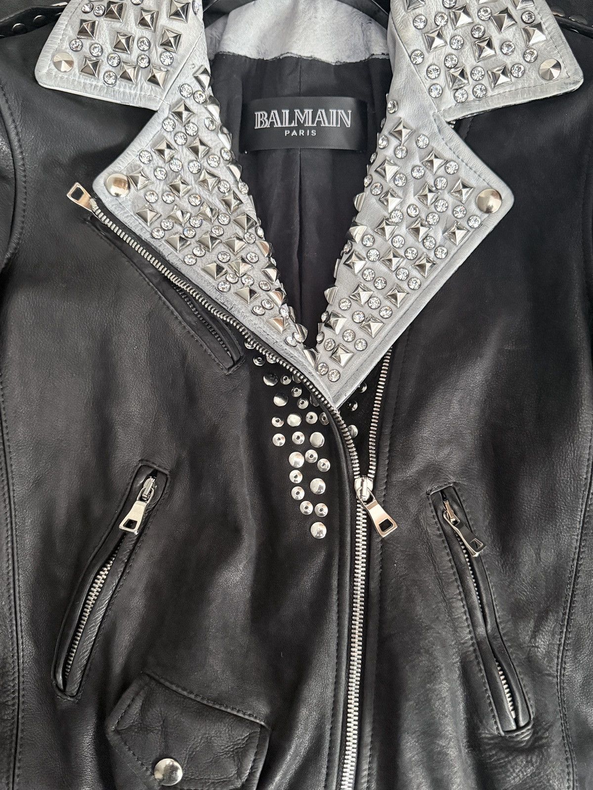 Balmain BALMAIN 11SS Studded Biker Jacket by Christophe Decarnin Size US XS / EU 42 / 0 - 3 Thumbnail