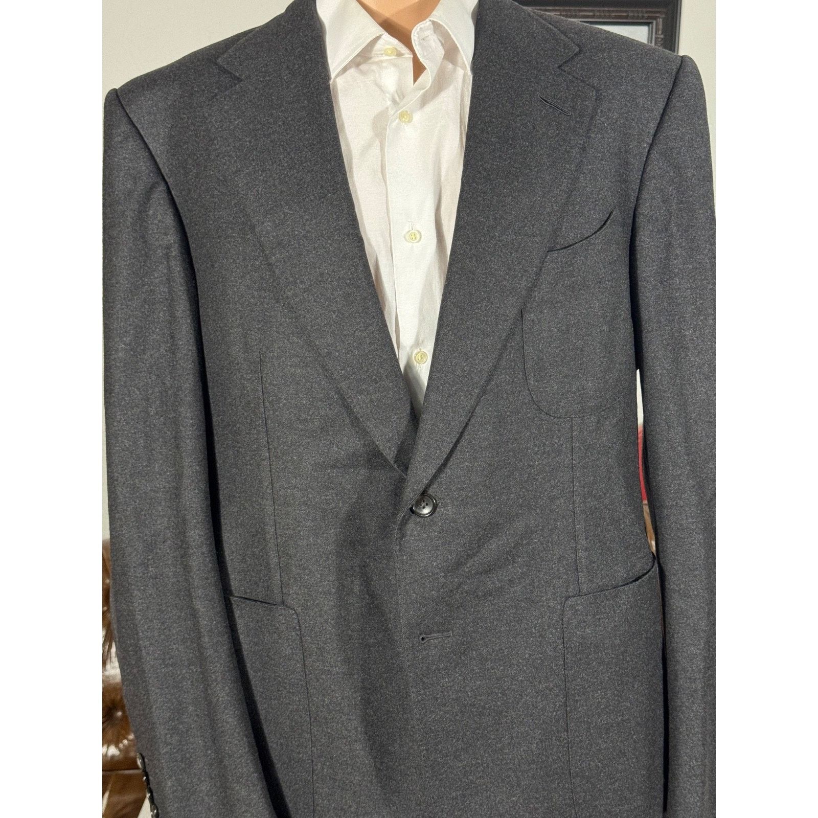 Tom Ford Tom Ford Charcoal Wool Cashmere Flannel Blazer Jacket 56 46 Size 46R - 3 Thumbnail