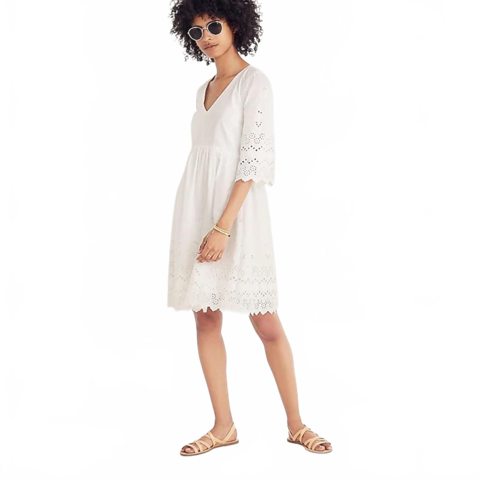 Madewell Eyelet Lattice Dress Size M / US 6-8 / IT 42-44 - 1 Thumbnail