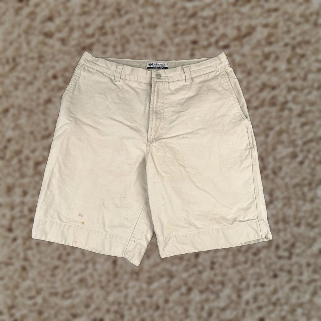 Vintage Columbia Men’s Shorts Chino 34 Beige 100% Cotton Duck Hiking Casual 34x10 Mens Size US 34 / EU 50 - 1 Thumbnail