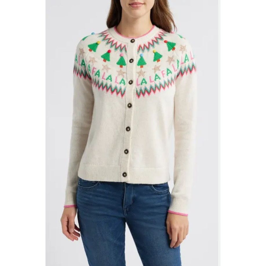 Boden New Boden Edie Fair Isle Alpaca Blend Holiday Cardigan Sweat Size S / US 4 / IT 40 - 13 Thumbnail