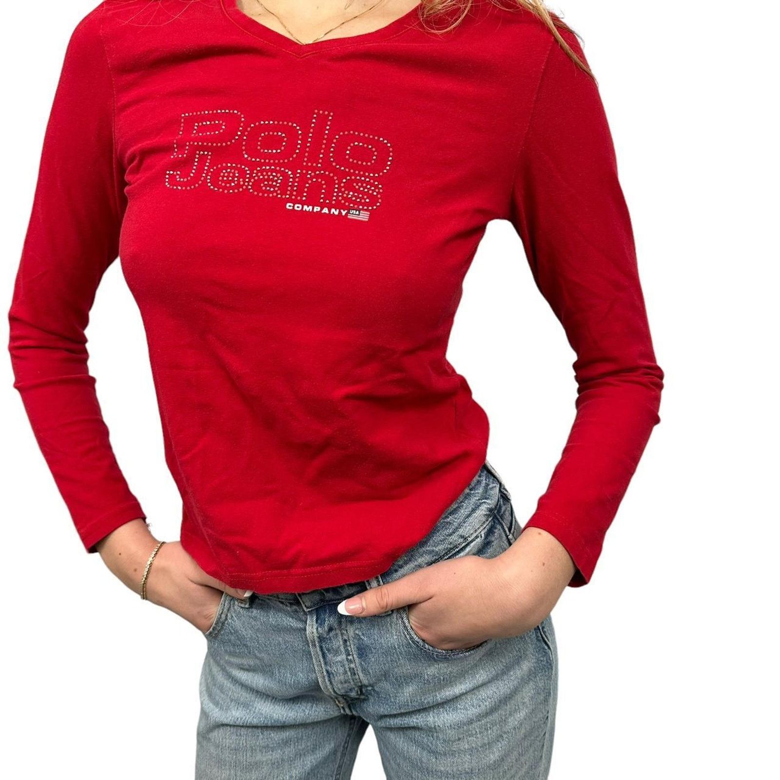 Polo Ralph Lauren Vintage womens polo rhinestone long sleeve Size M / US 6-8 / IT 42-44 - 4 Thumbnail