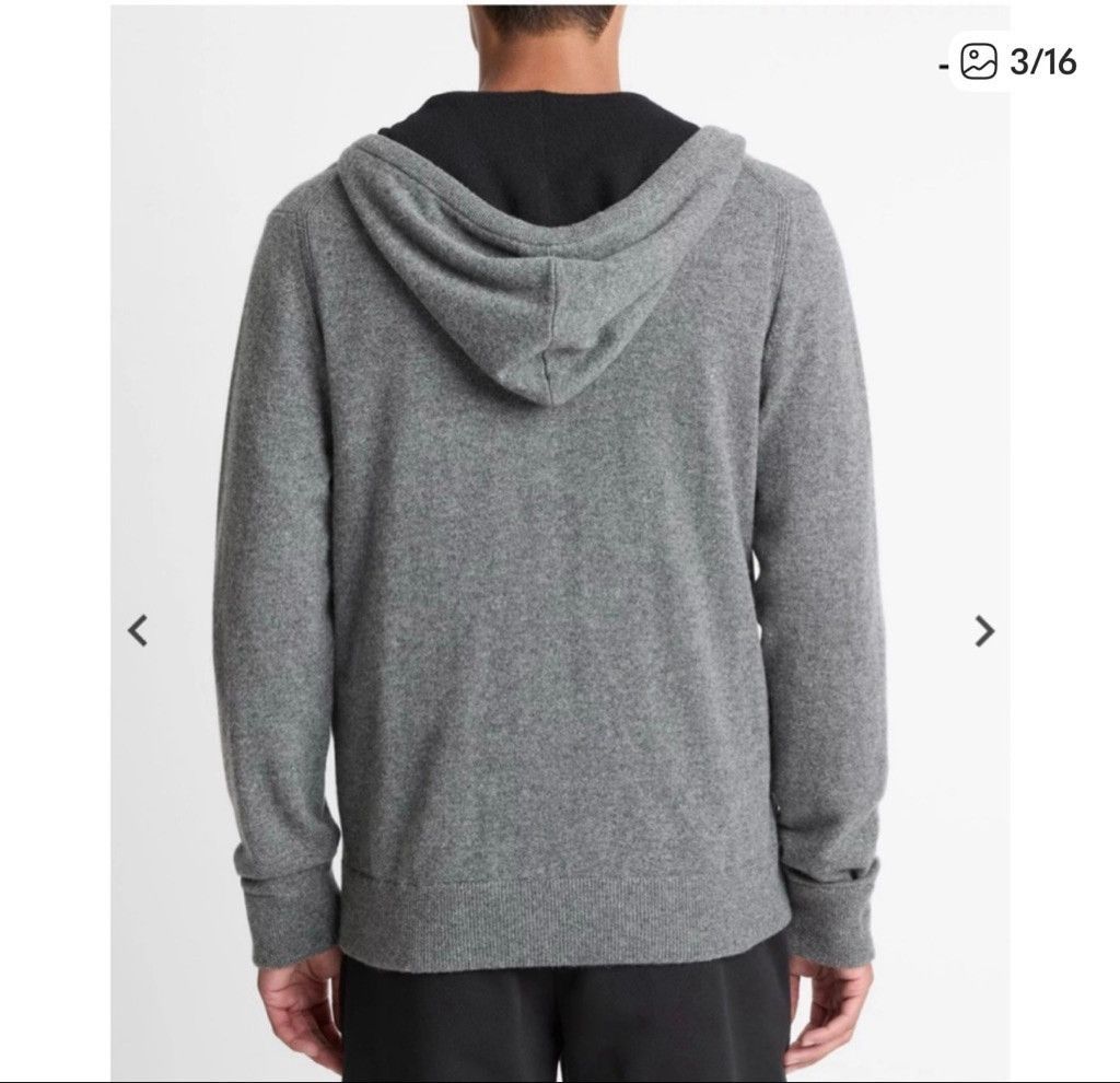 Vince Women's Vince. Gray Cashmere Full-Zip Hoodie S Size S / US 4 / IT 40 - 15 Thumbnail