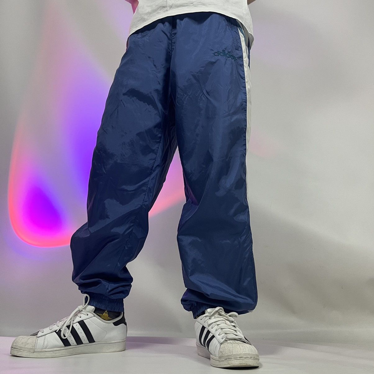 Adidas × Vintage 💧VINTAGE💧Adidas Parachute Sport Three Striped Nylon Pants Size US 36 / EU 52 - 1 Thumbnail
