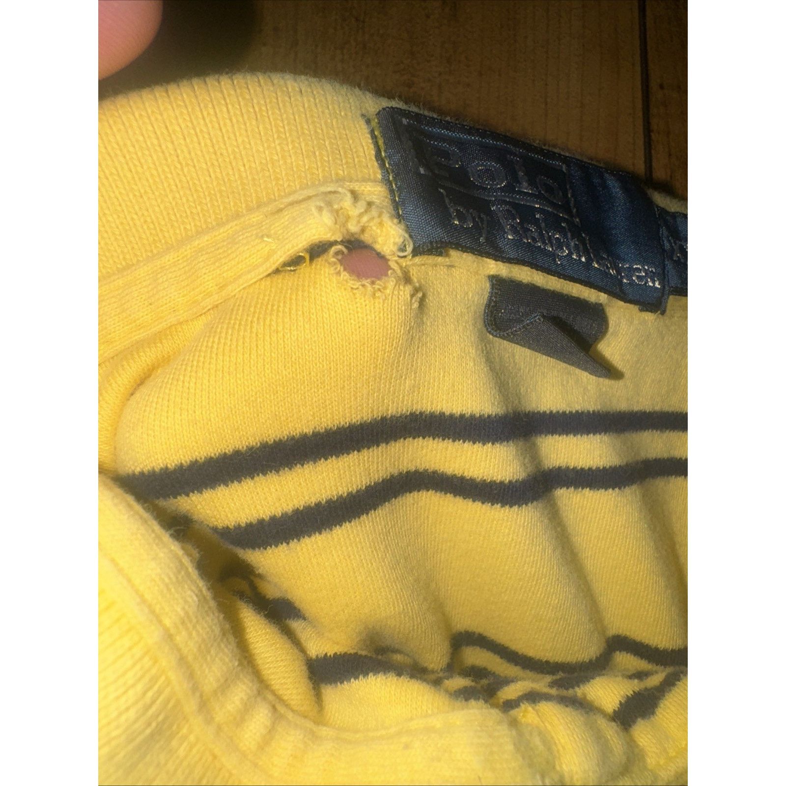 Ralph Lauren Polo Ralph Lauren Striped Polo Shirt Yellow Navy XXL 26x27 Size US XXL / EU 58 / 5 - 4 Thumbnail