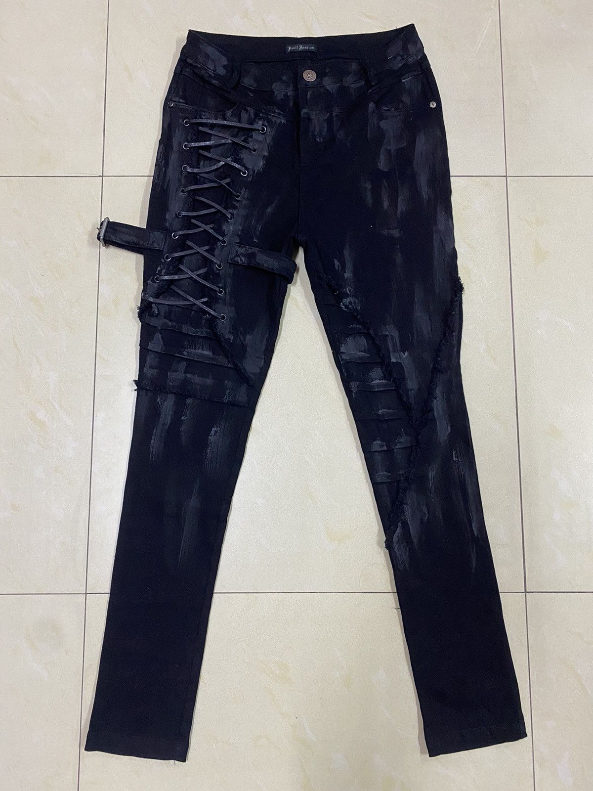 Punk🔥Devil Fashion Bondage Denim