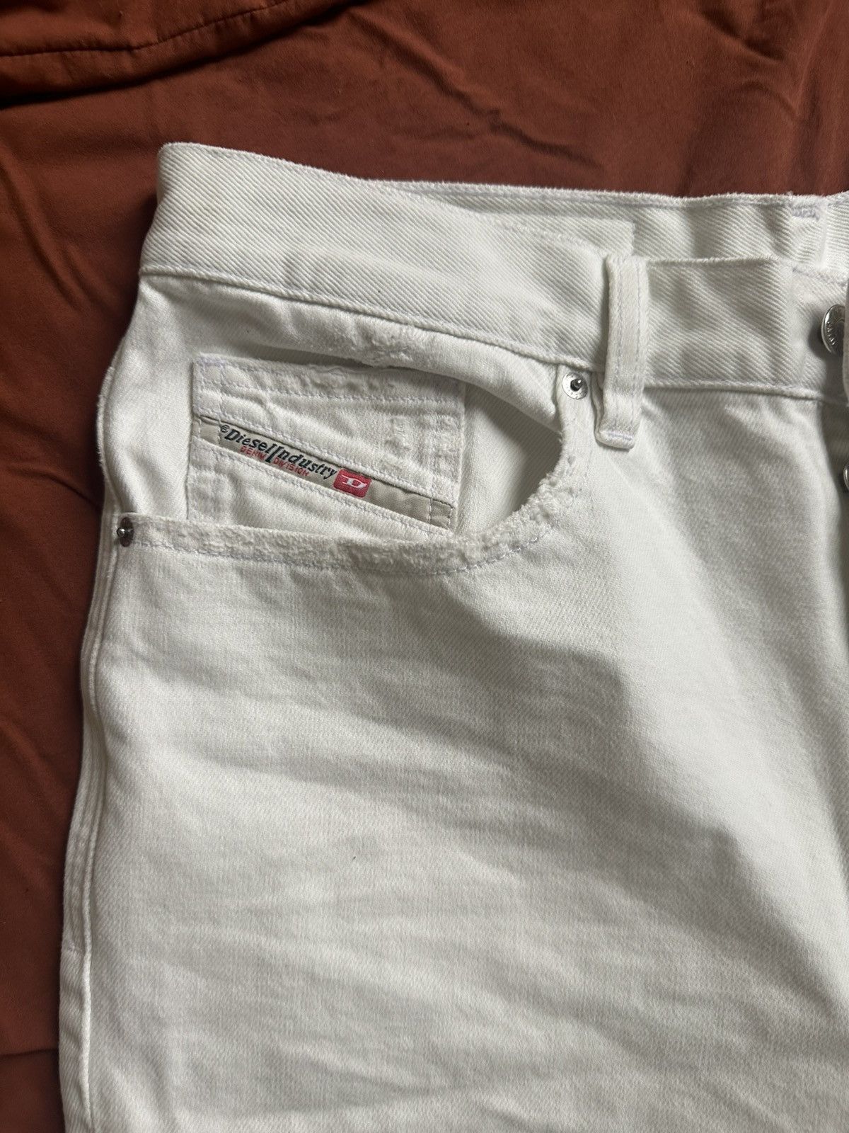 Diesel White Diesel Denim Shorts Size US 33 - 2 Thumbnail