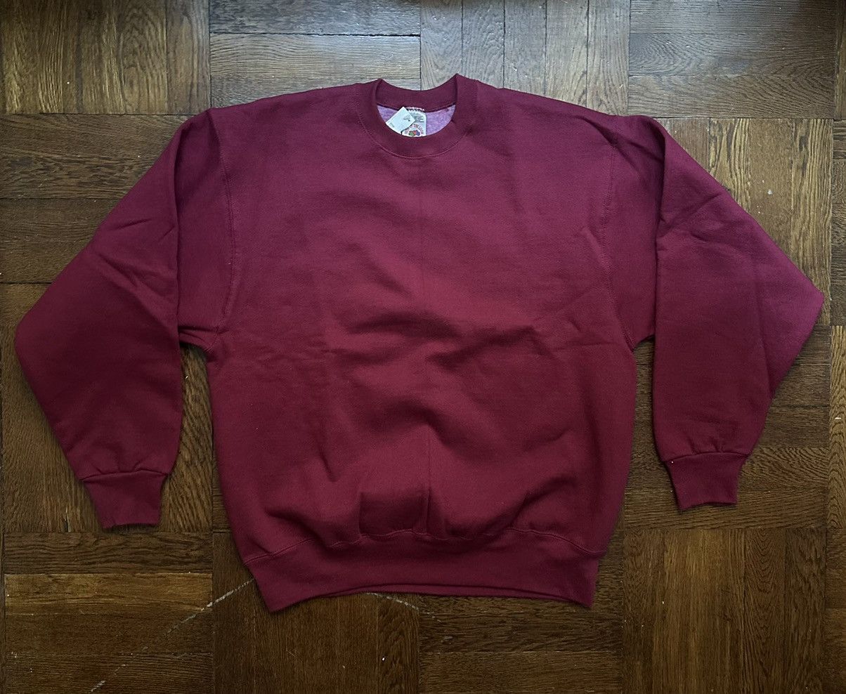 Fruit Of The Loom Vintage 90s Fruit of the Loom Sweatshirt - Burgundy L NOS Size US L / EU 52-54 / 3 - 1 Thumbnail