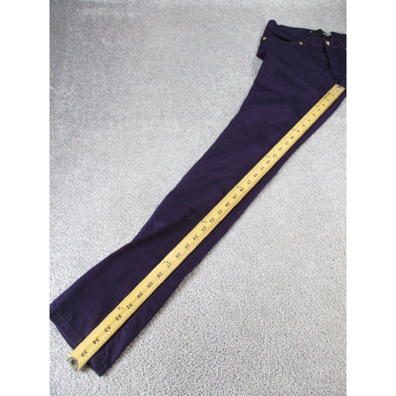 Moschino VINTAGE Love Moschino Pants Womens 27 Dark Purple Cotton Slim Straight * Size 27" / US 4 / IT 40 - 5 Thumbnail