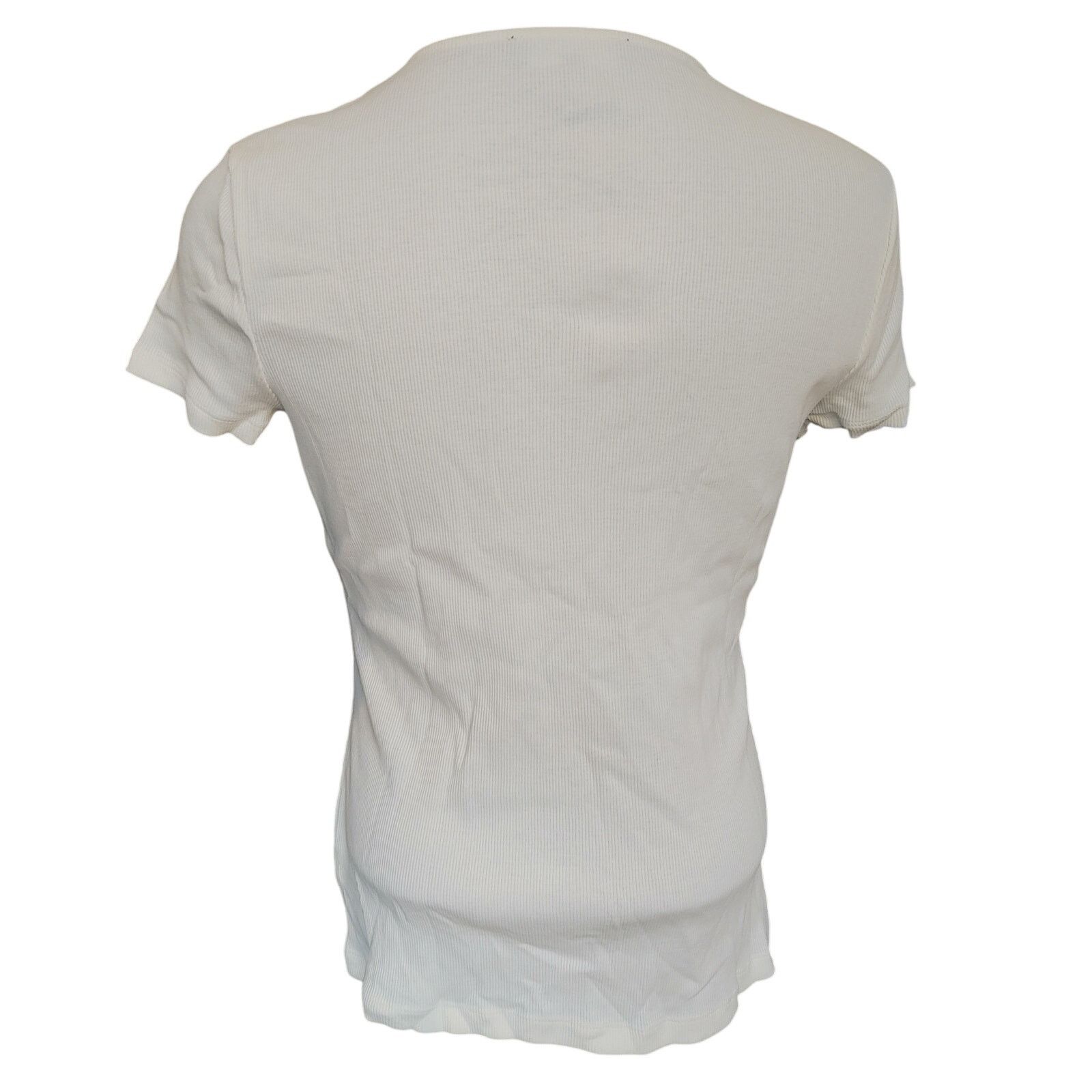 Jones New York Jones NY Signature Women's L White Lace Detail Ribbed Tee Size L / US 10 / IT 46 - 2 Thumbnail