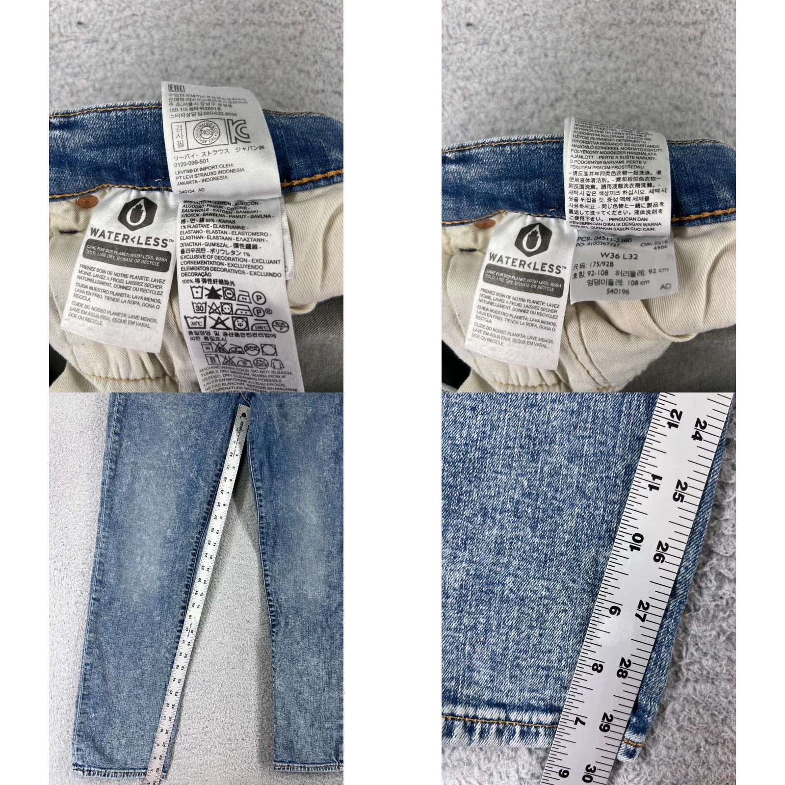 Levi's Levi's Jeans Adult 36 Blue Denim 511 Cotton Blend 33x30 Premium Light Straight Slim 5-Pocket Mens Regular Size US 36 / EU 52 - 8 Thumbnail