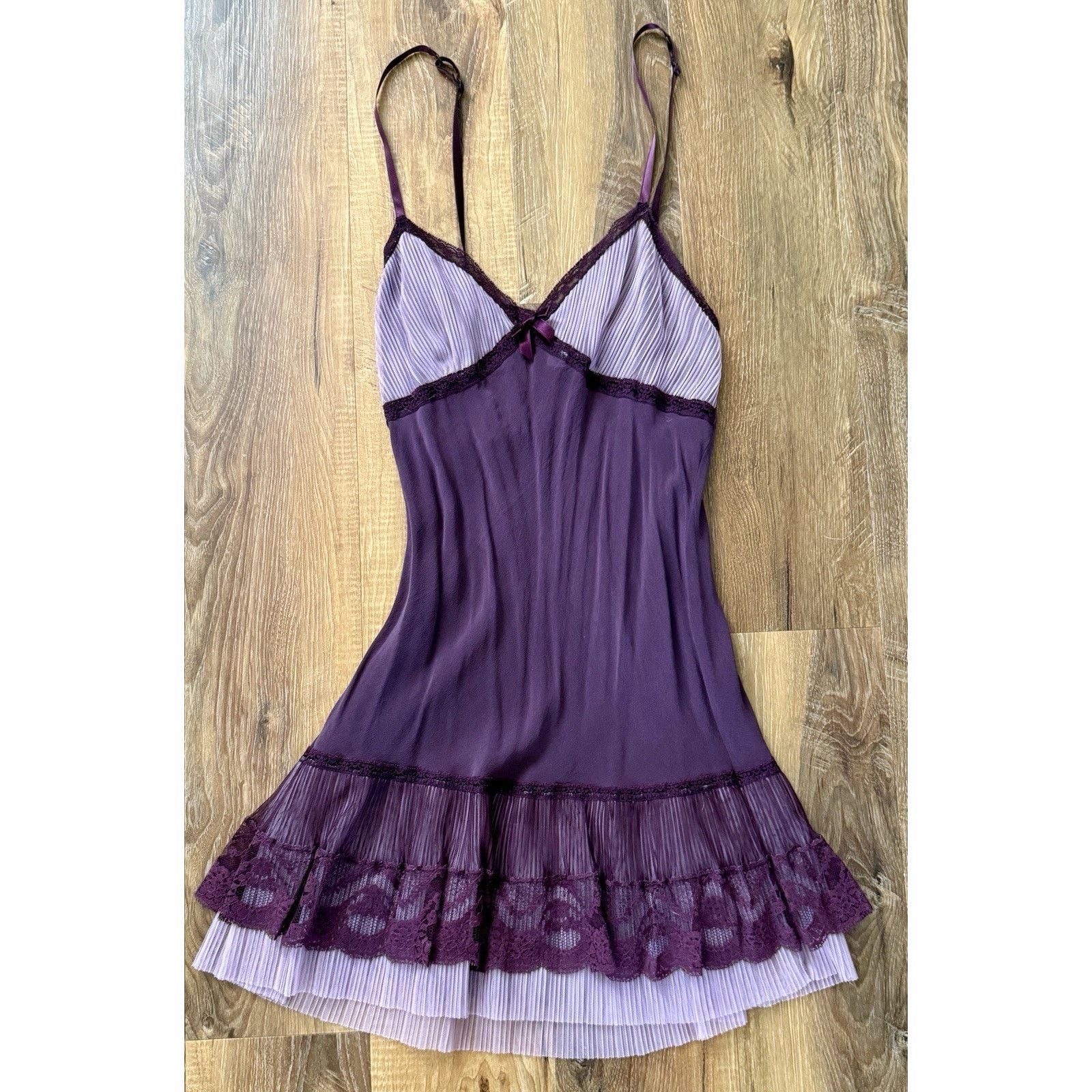 Victoria's Secret Vintage Victoria Secret Silk Nylon Purple Pink Slip Dress Size ONE SIZE - 2 Thumbnail