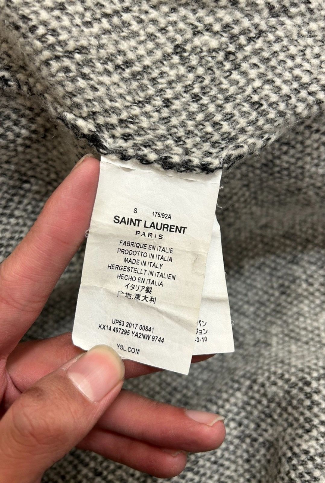 Saint Laurent Paris Saint Laurent YSL 2017SS Beige Linen Wool Hooded Cardigan Size US S / EU 44-46 / 1 - 4 Thumbnail