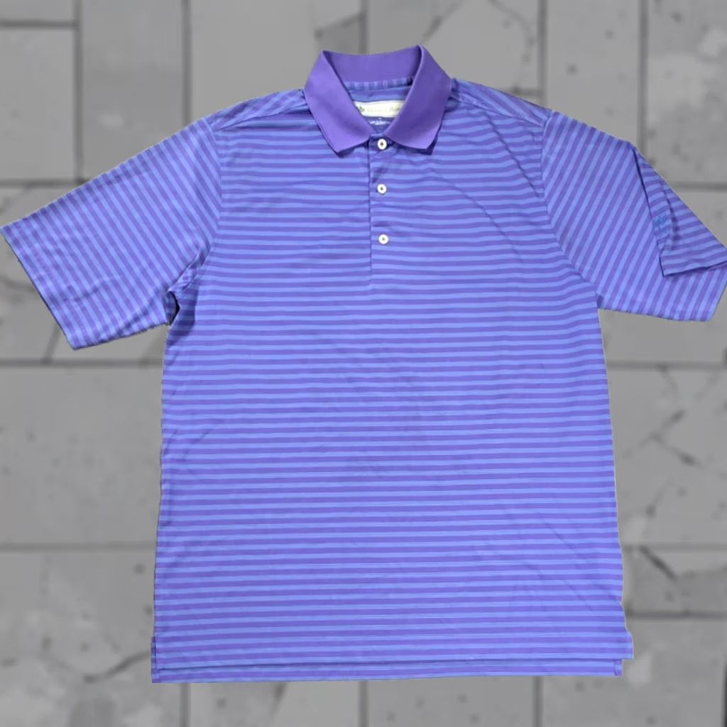 Vintage Donald Ross Performance Polo Mens M Purple Blue Stripe Golf 1909 Polo Shirt Size US M / EU 48-50 / 2 - 1 Thumbnail