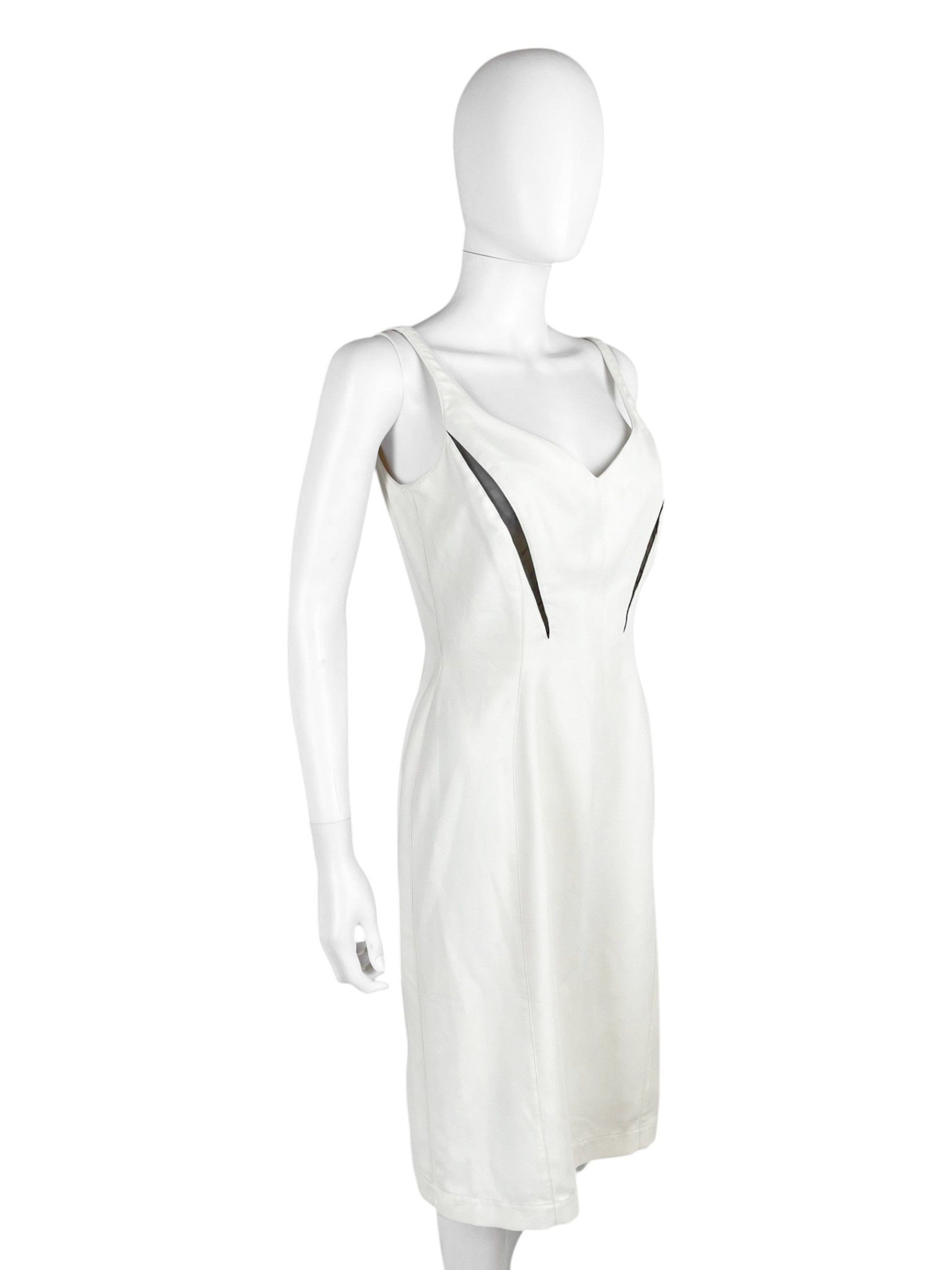 Thierry Mugler Thierry Mugler S/S 1999 White Cut-Out Cocktail Dress Size M / US 6-8 / IT 42-44 - 3 Thumbnail