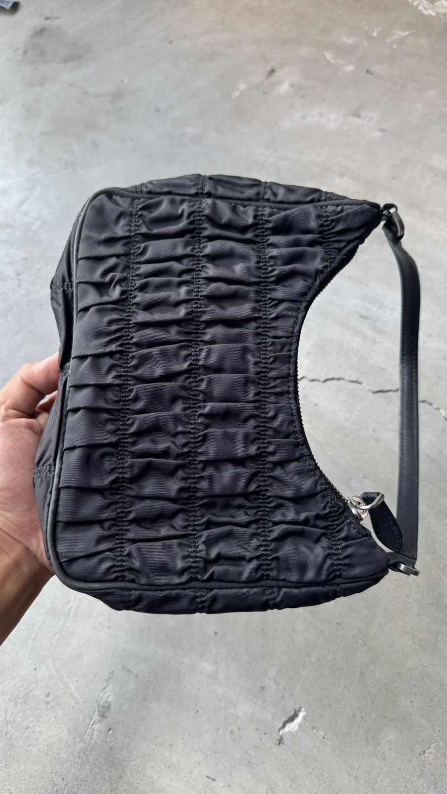 Balenciaga PRADA Tessuto Nylon Gaufre Shoulder Bag Black Size ONE SIZE - 6 Thumbnail