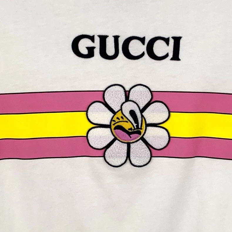 Gucci Gucci White striped letter floral embroidery cotton round- Size S / US 4 / IT 40 - 4 Thumbnail