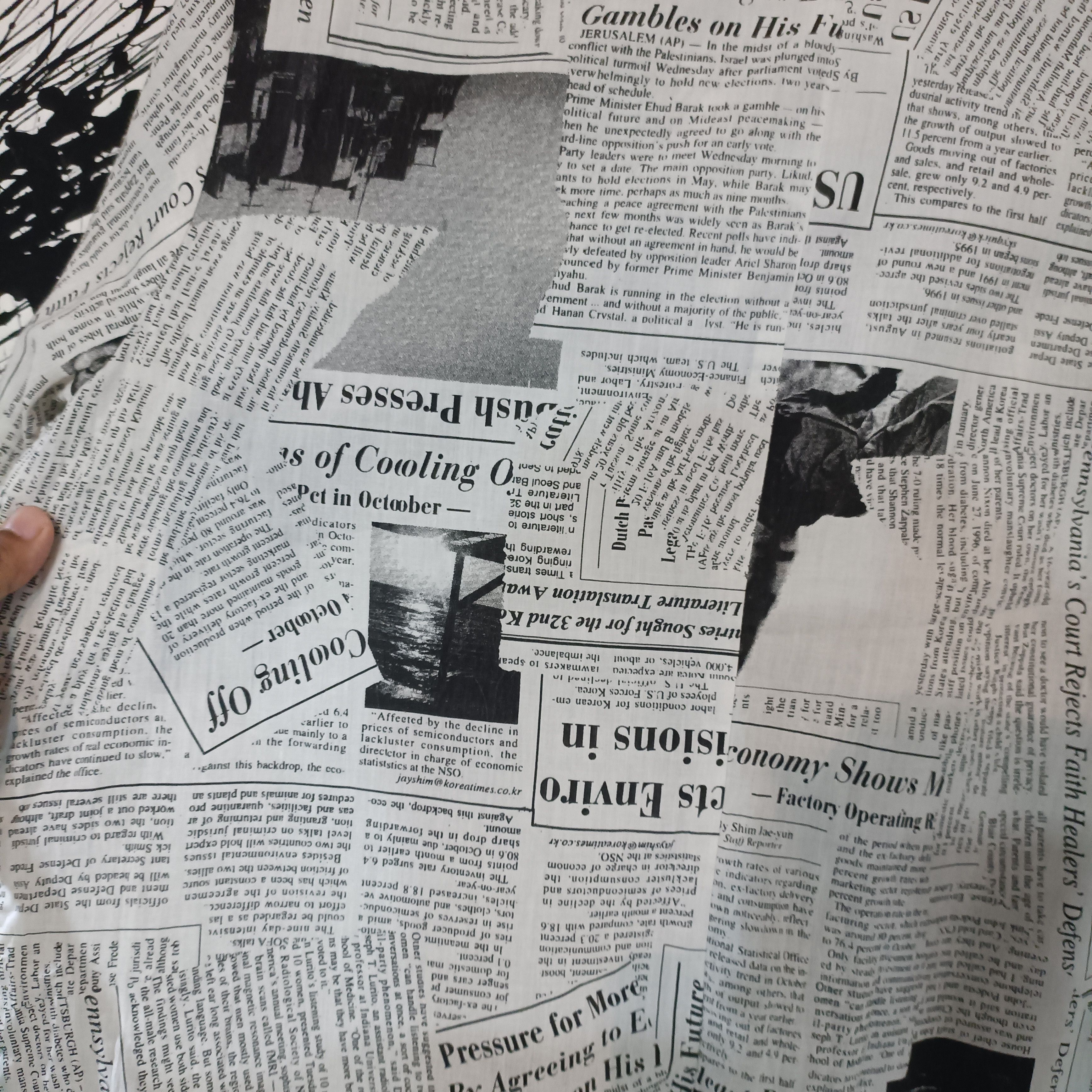 Japanese Brand Vintage News Paper Tops 3 Button Ic Collection Made In USA Size M / US 6-8 / IT 42-44 - 6 Thumbnail