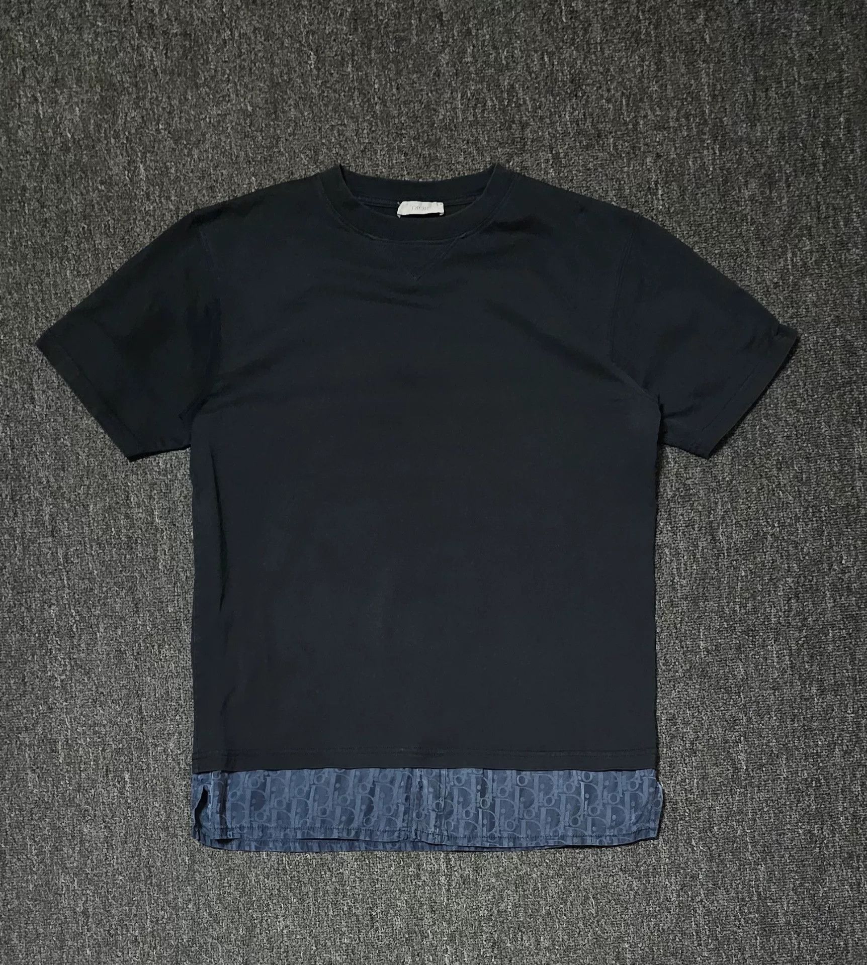 Dior dior black short sleeve t-shirt with denim hem Size US XS / EU 42 / 0 - 1 Thumbnail