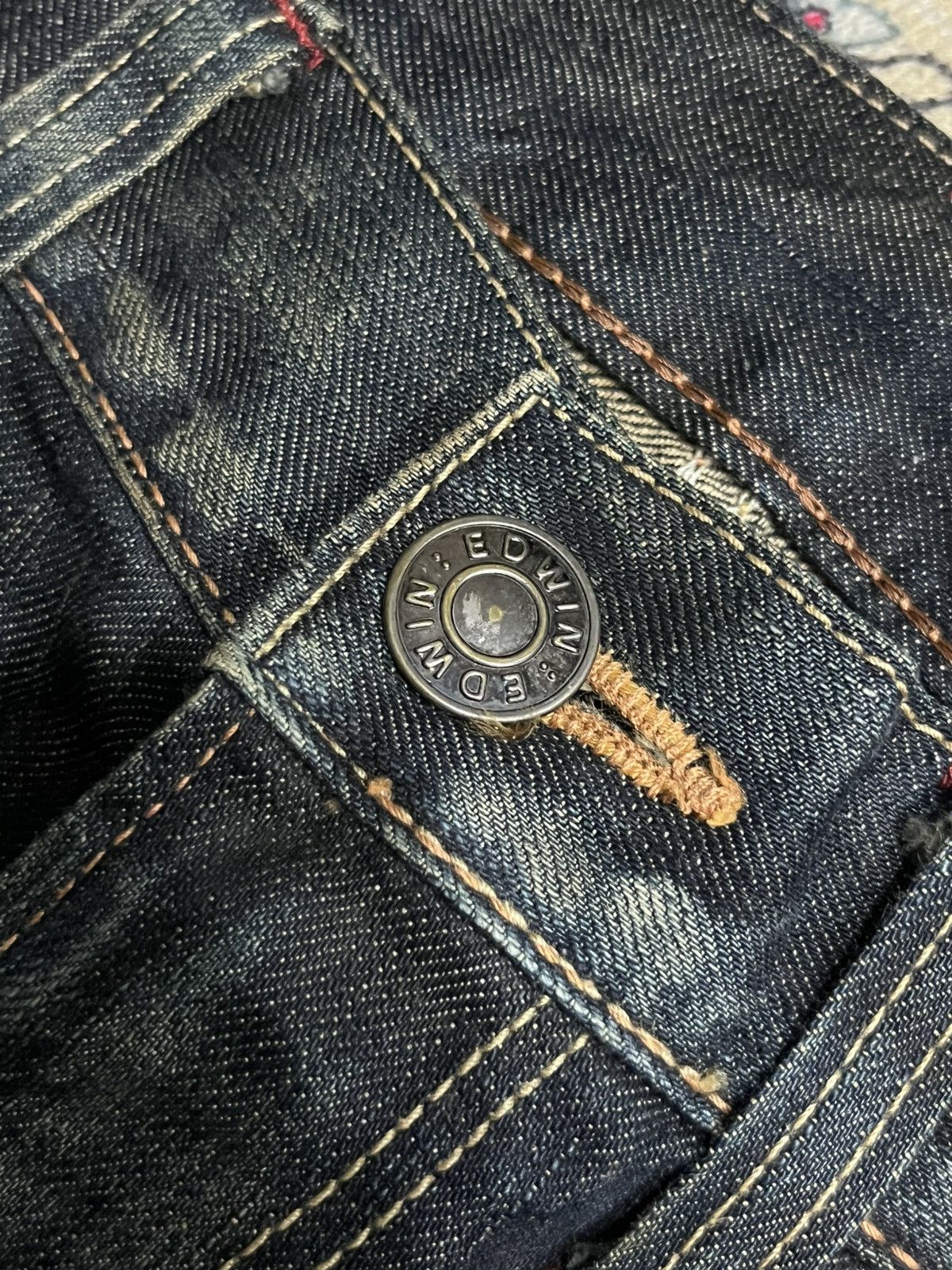 Edwin Vintage Edwin 512 Made in Japan Dark Washed Flare Jeans Size US 31 - 5 Thumbnail