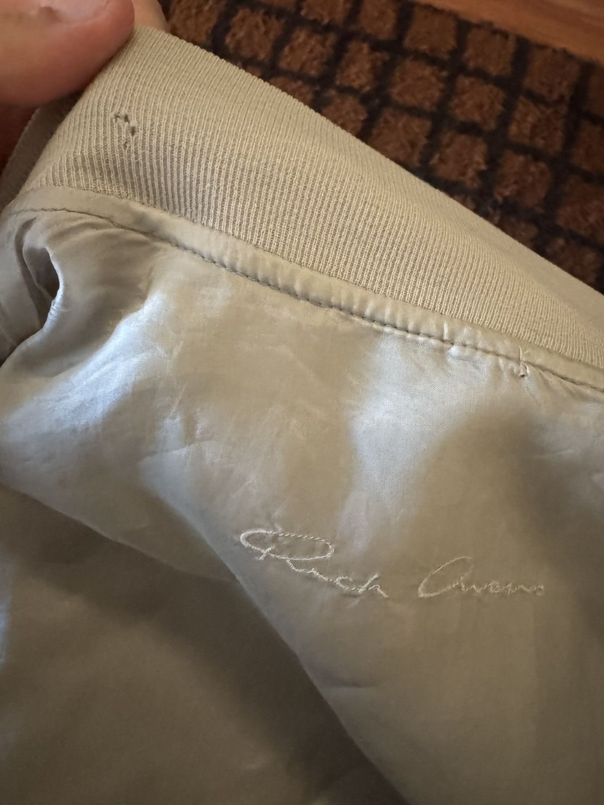 Rick Owens S Lamb leather / virgin wool bomber jacket in Pearl Size S / US 4 / IT 40 - 13 Thumbnail