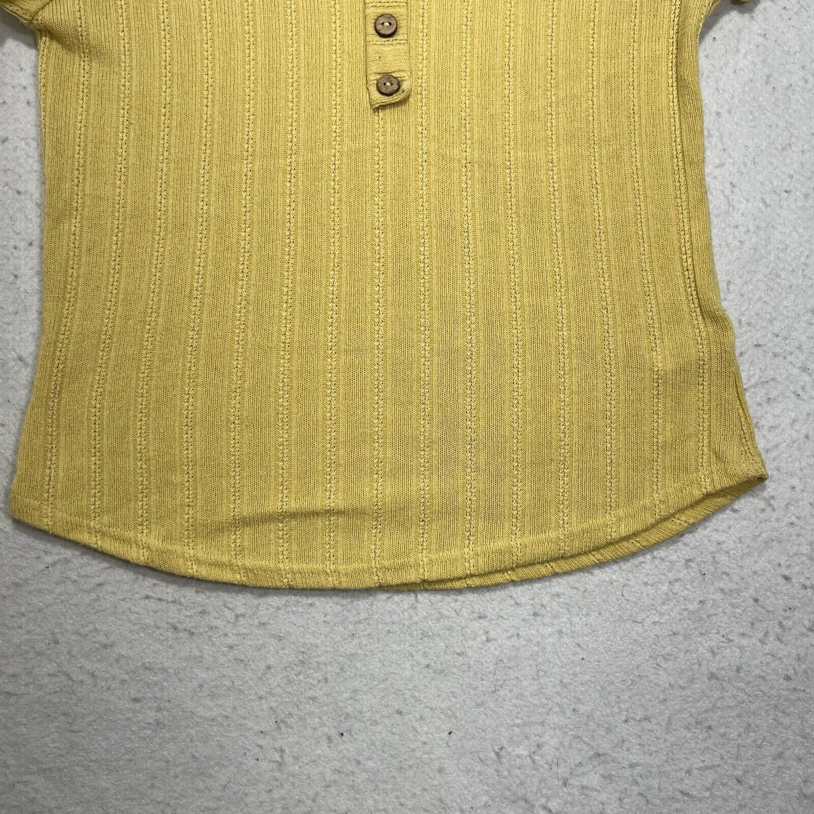 Other Glance Henley Button Up Pullover Stretch Yellow Top Size L / US 10 / IT 46 - 6 Thumbnail