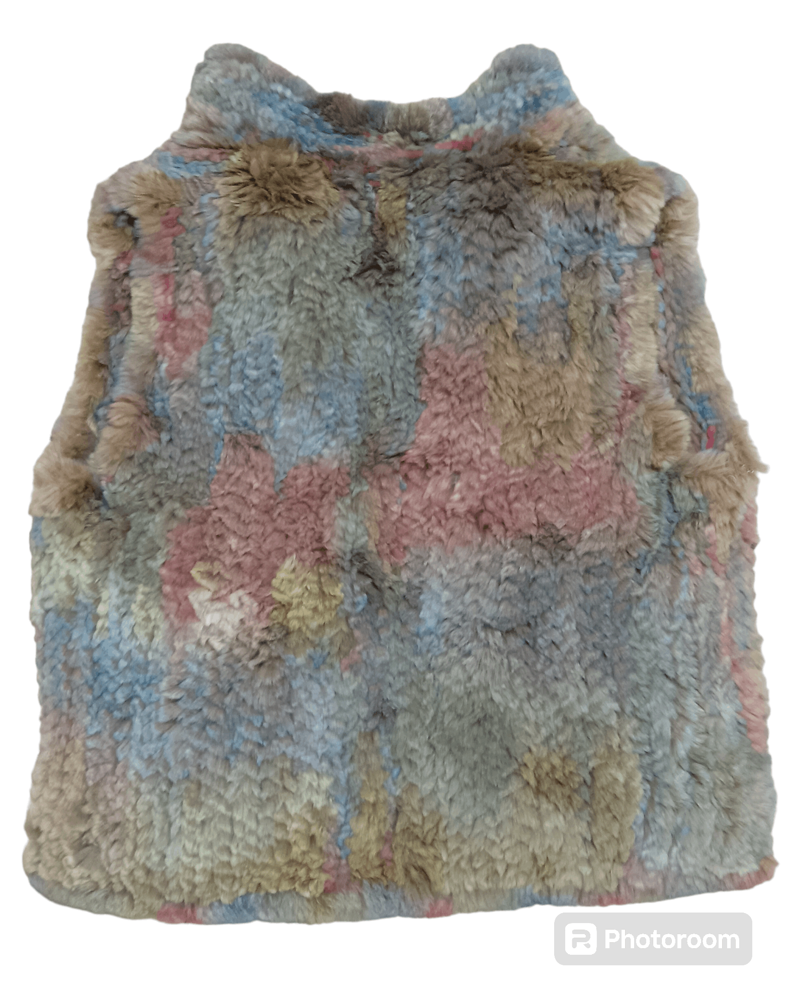Japanese Brand FLUFFY MULTICOLOURED COTTON FUR REXSLEEVELESS JACKET Size M / US 6-8 / IT 42-44 - 2 Thumbnail